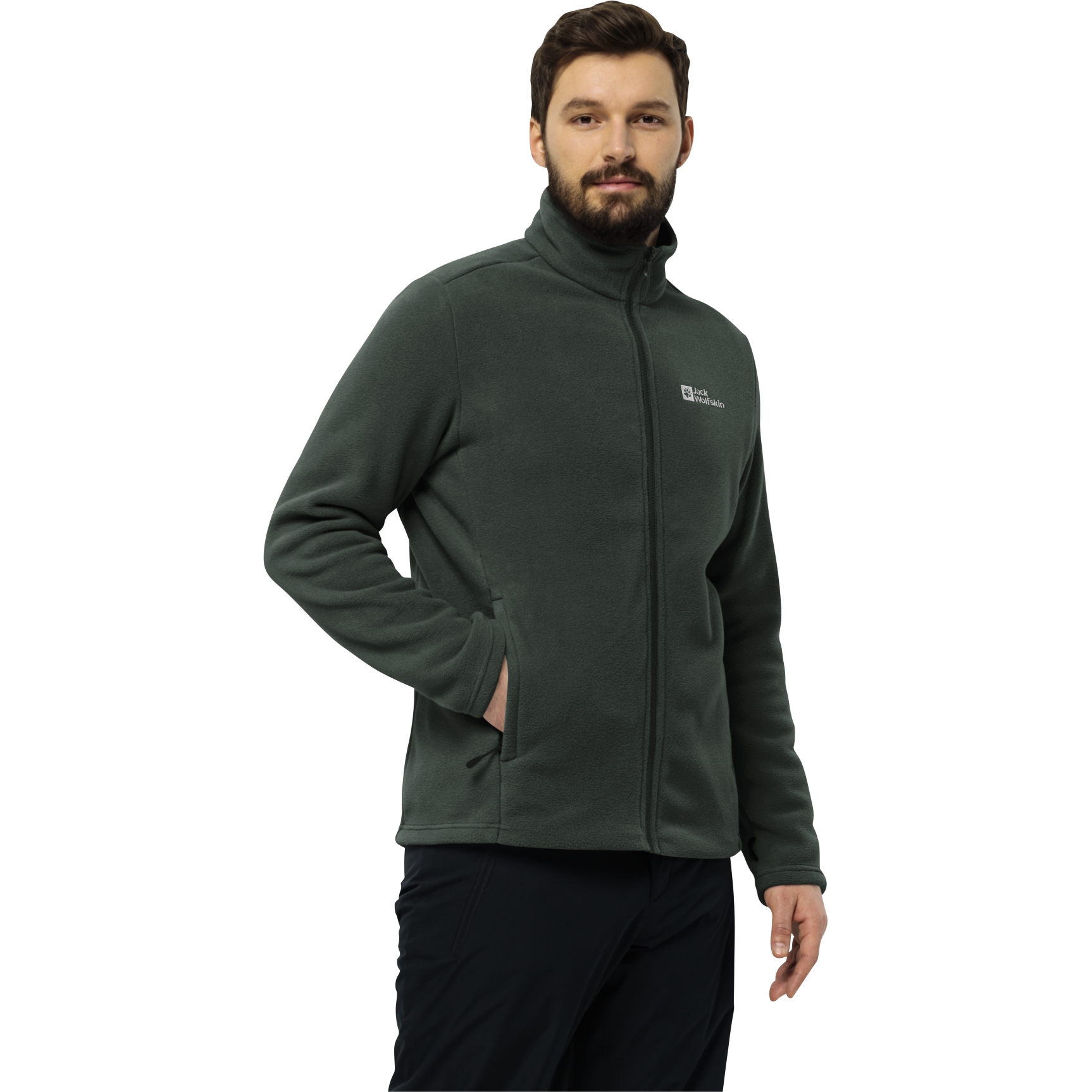 Produktbild von Jack Wolfskin Winterstein Full Zip Jacke Herren - black olive/black olive