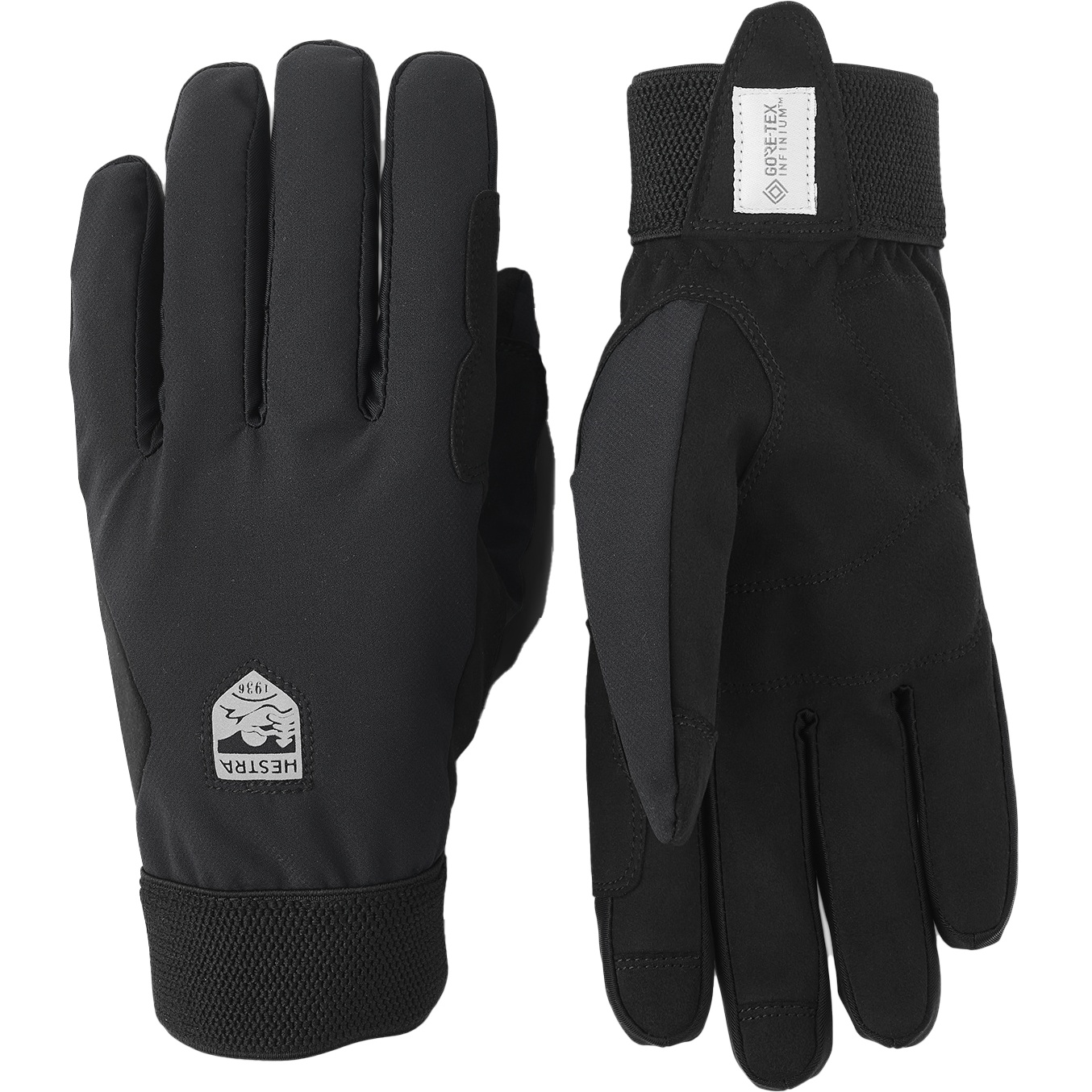 Picture of Hestra Windstopper Tracker - 5 Finger Bike Gloves - black/black