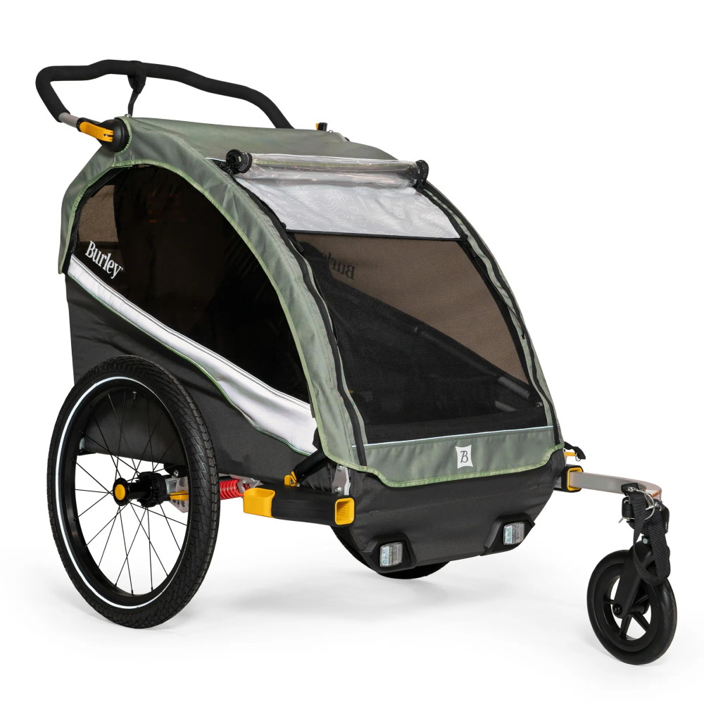 Picture of Burley D&#039; Lite X Bike Trailer for 1-2 Kids - sage green/charcoal