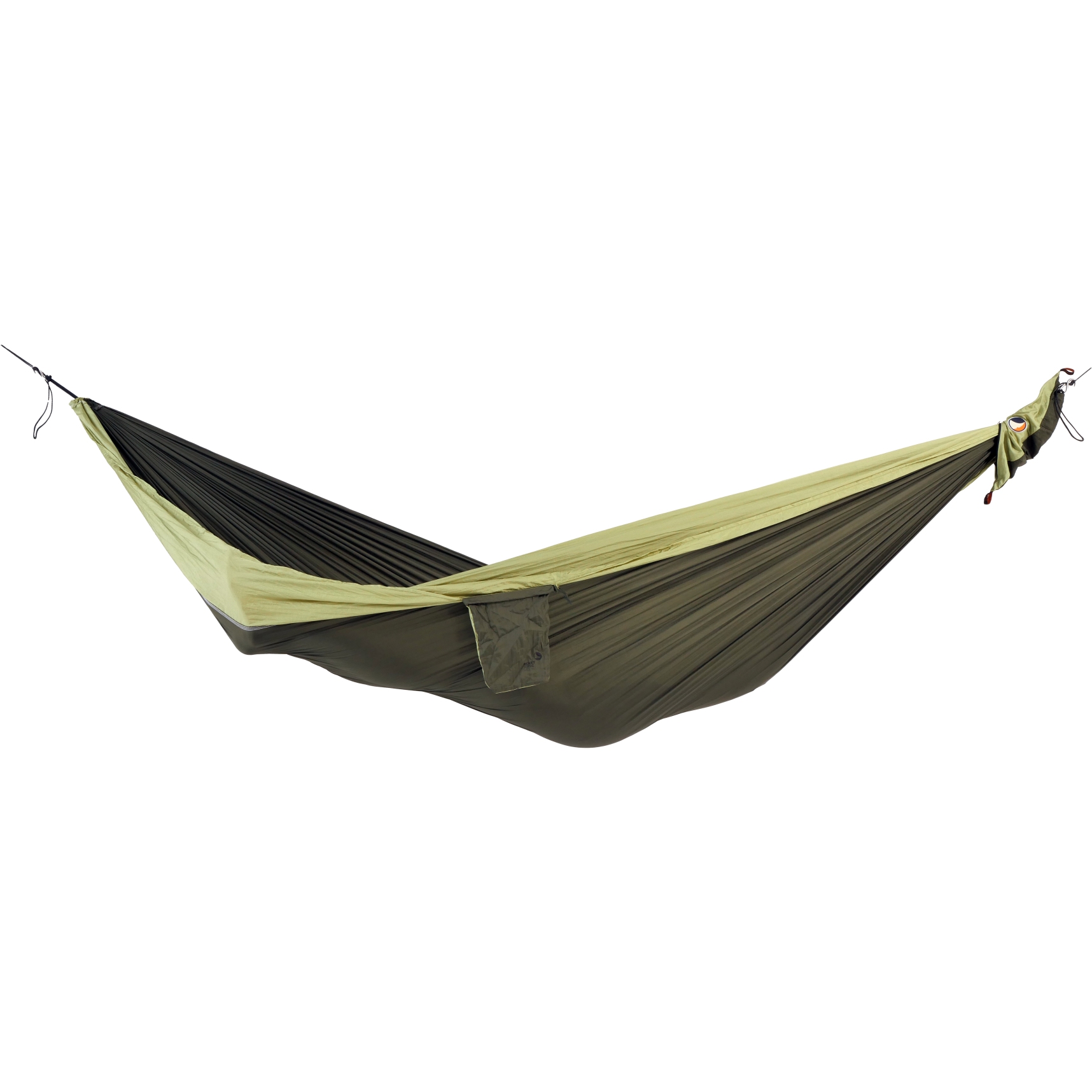 Produktbild von Ticket To The Moon Travel Hängematte - Original - Recycled &amp; Blue Sign Fabric - Army Green / Green Apple