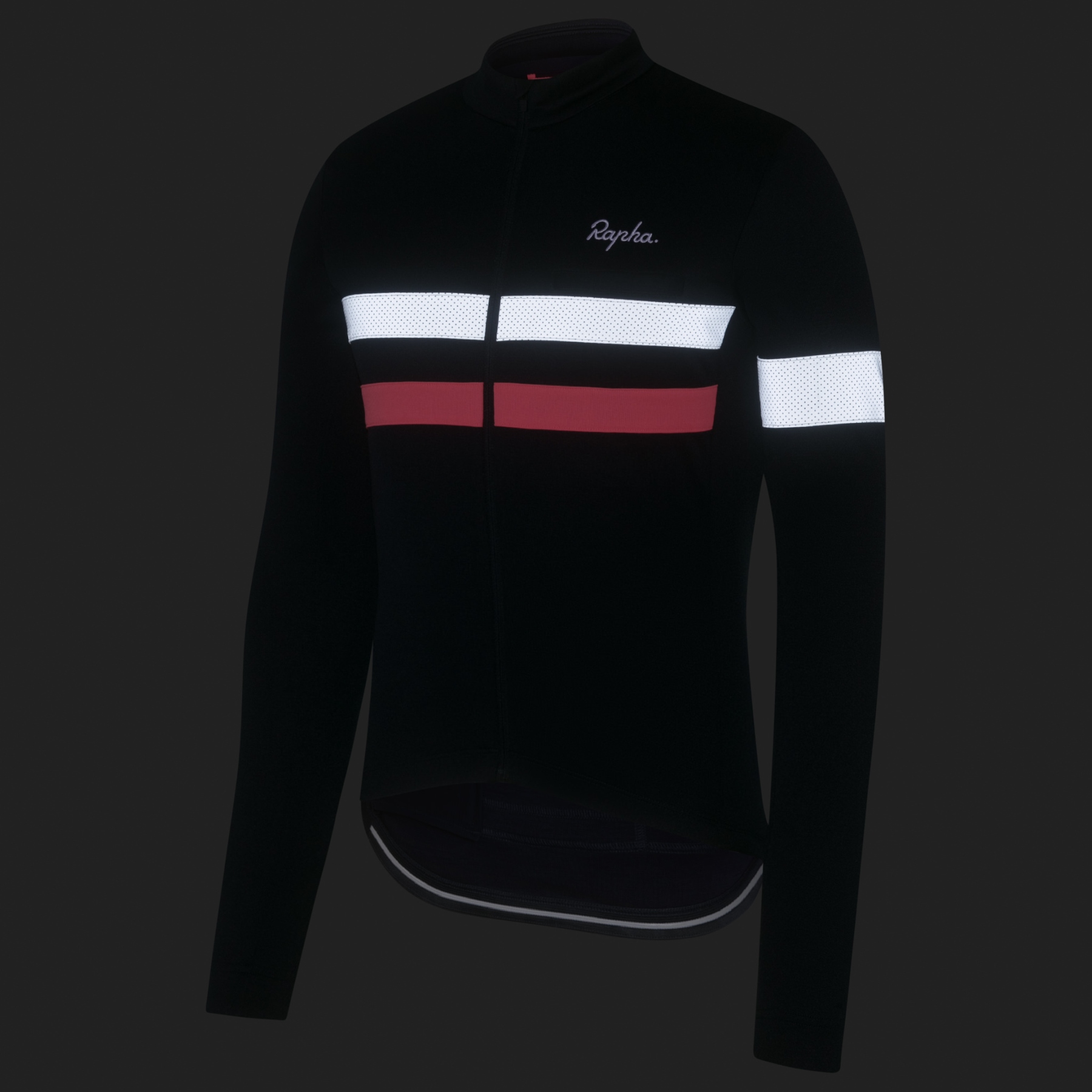Rapha Brevet Long Sleeve Jersey Men - dark navy/high-vis