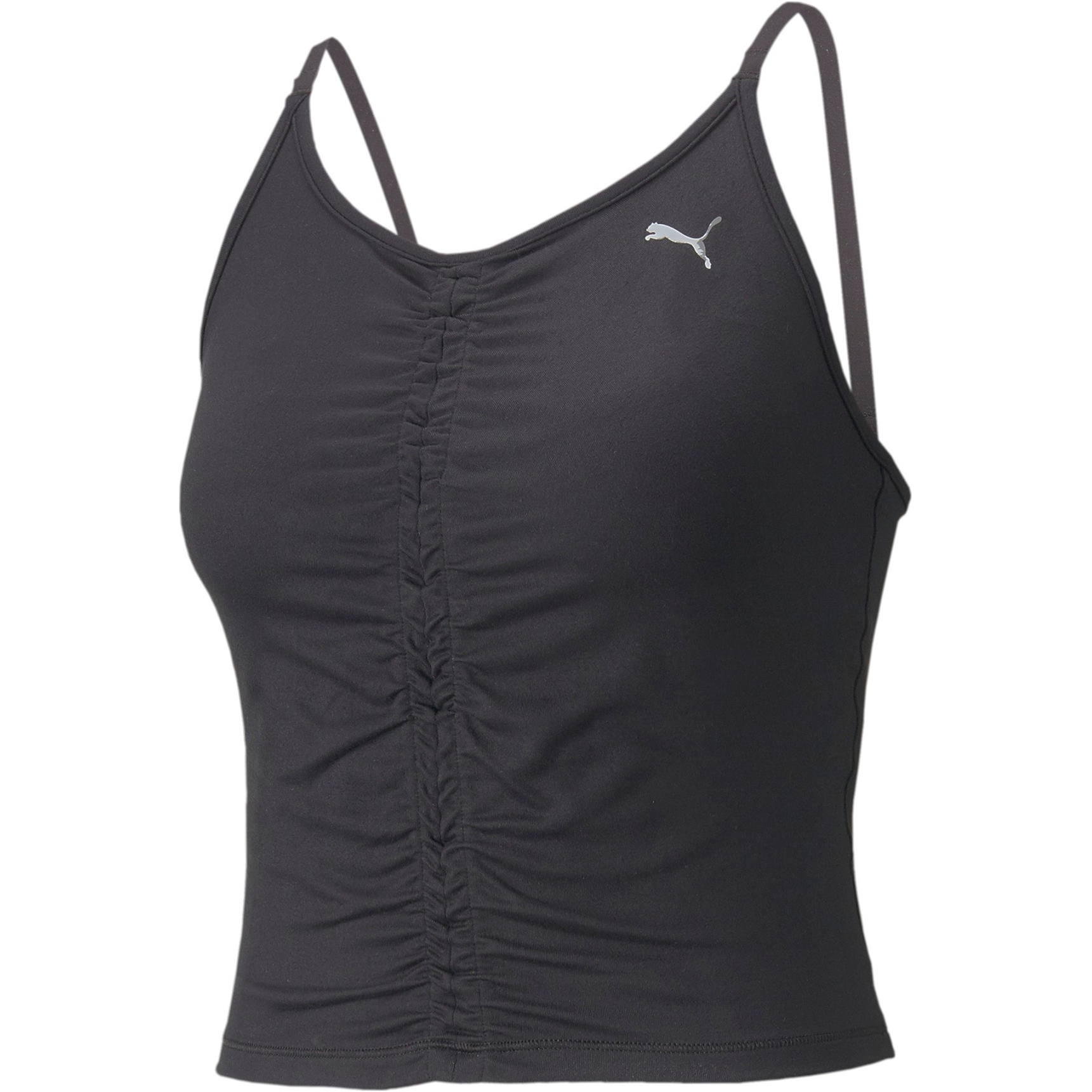 Image of Puma Studio Foundation Ruched Training Tank Top Women - Puma Black