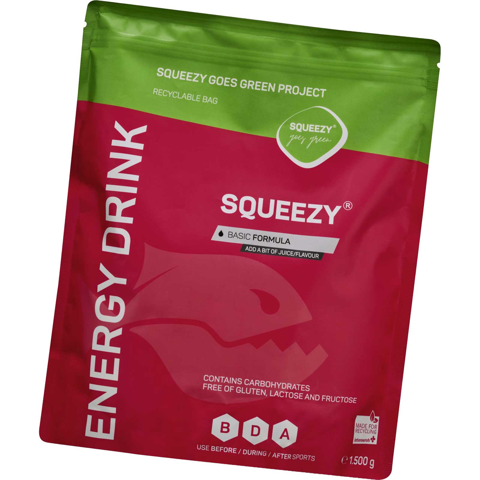 Bild von Squeezy Energy Drink Basic Formula - Kohlenhydrat-Getränkepulver - 1500g