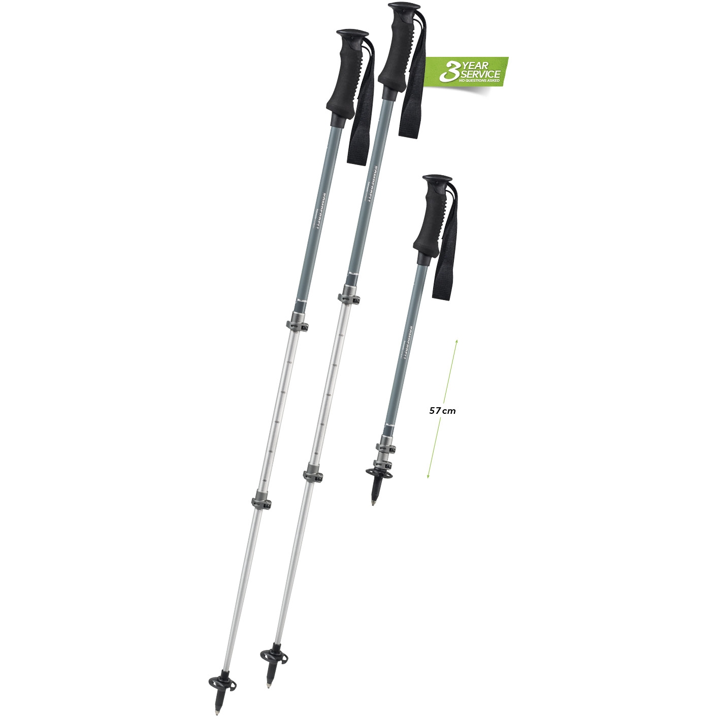 Picture of Komperdell Trekmaster PL Compact Trekking Poles (Pair) - silver/silver