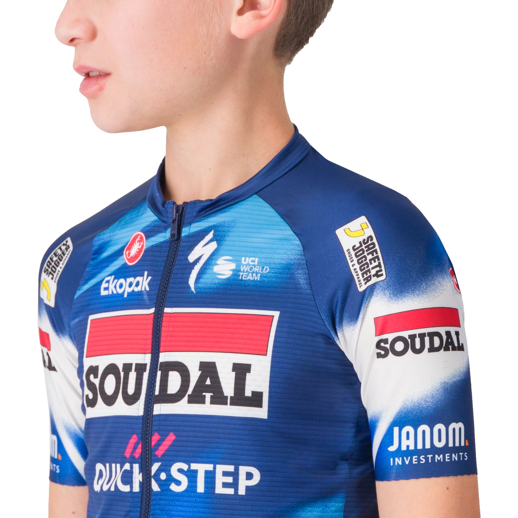 Maillot Manches Courtes Castelli Climber's A/C Soudal Quickstep Bleu Homme