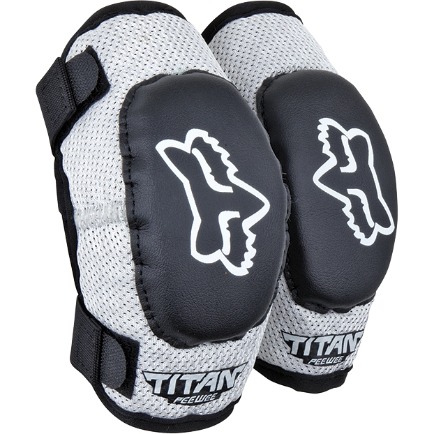 Picture of FOX Peewee Titan Kids&#039;  Elbow Guard - M/L (6-9 years) - black/silver