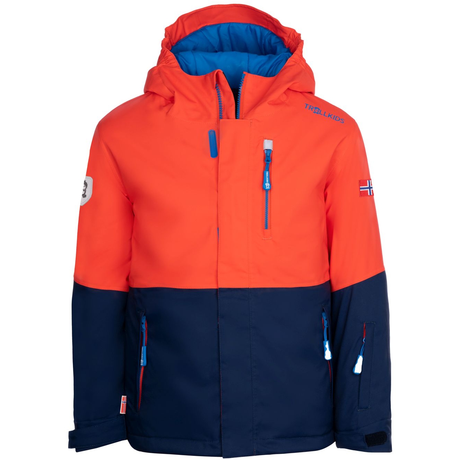 Picture of Trollkids Hallingdal Ski Jacket Kids - Flame Orange/Navy