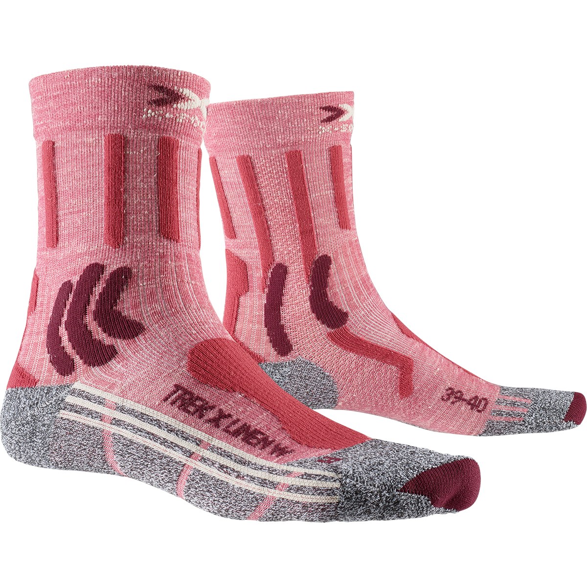 Produktbild von X-Socks Trek X Linen Socken Damen - vintage red melange/grey melange