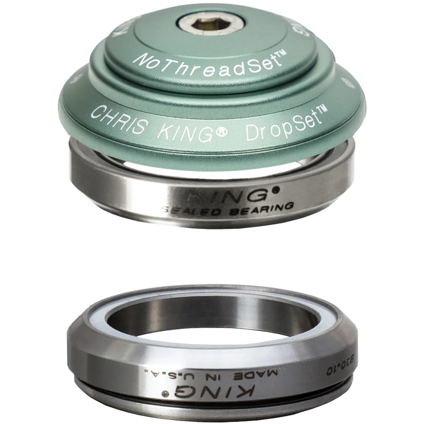 Гарнитура Chris King DropSet 4 - 1 1/8 дюйма - IS42/28,6 | IS42/30 - матовый нефрит