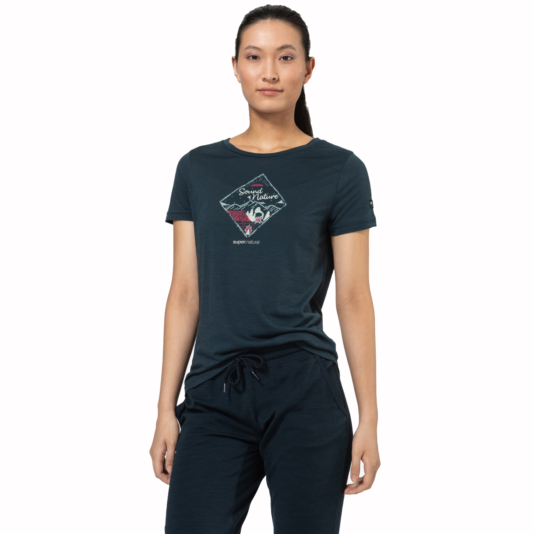 Maglietta Donna Tip Top Super Mamita, 100% Cotone, Blu Con Stampa Bianca, Taglia L, Club Collar