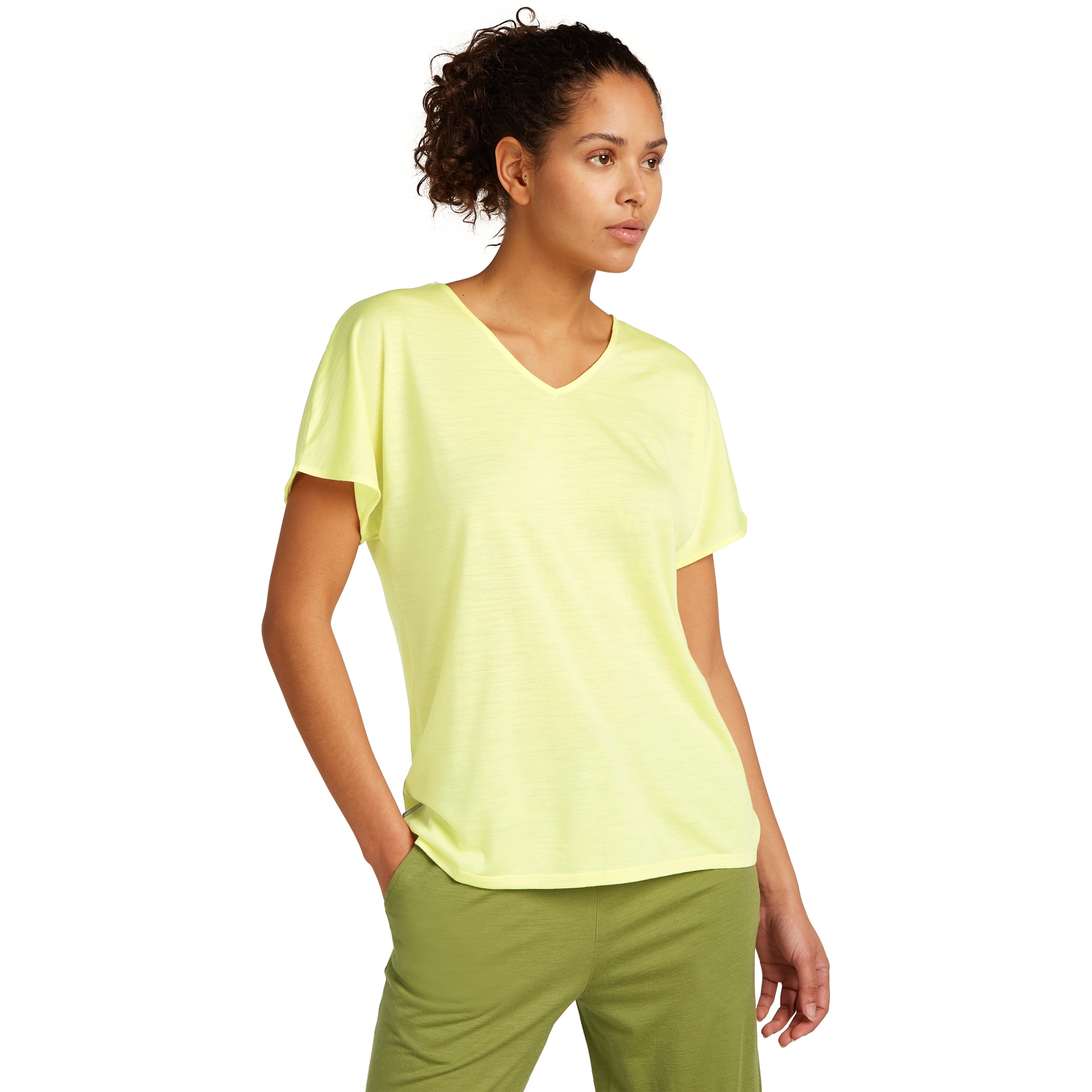 Photo produit de Icebreaker T-Shirt Femme - Merino Drayden Reversible - Citrine