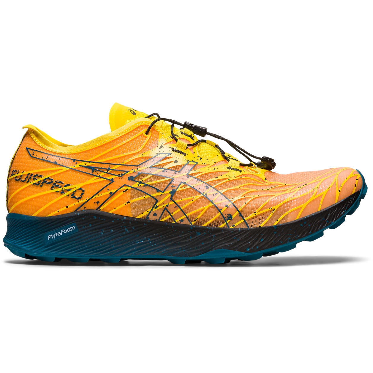 Image of asics Fujispeed Trail Running Shoes Men - golden yellow/ink teal