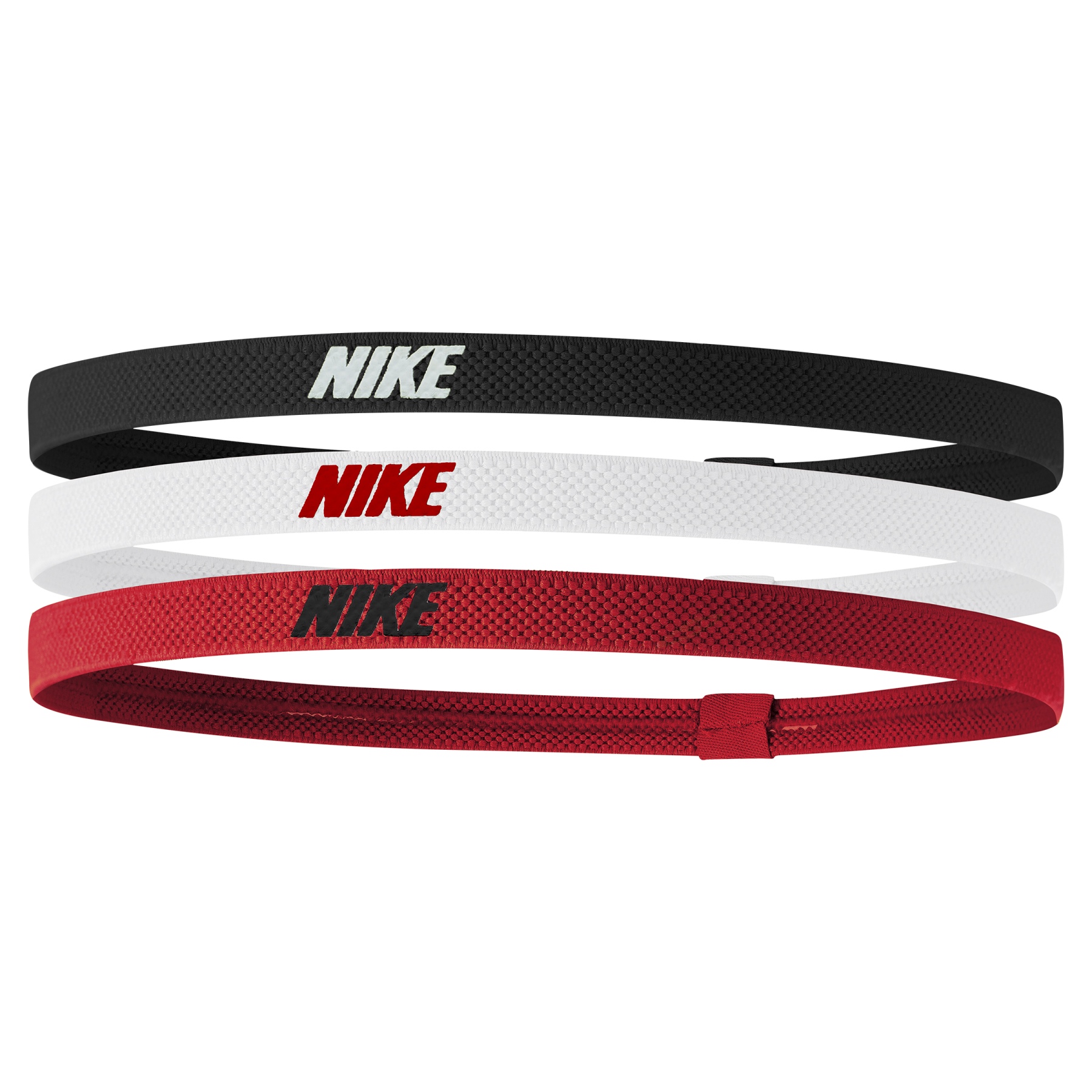 Nike Elastic Hoofdbanden 2.0 Set van 3 black white university red 083