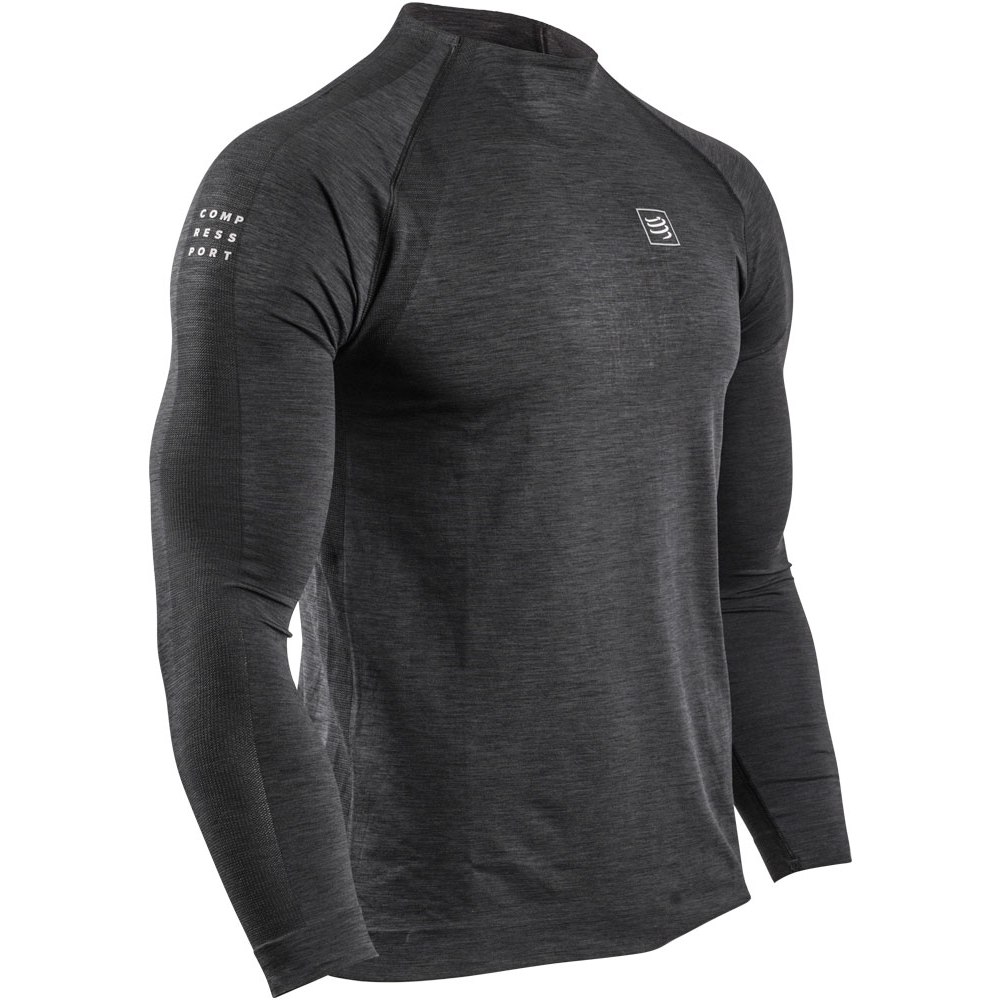 Productfoto van Compressport Training Shirt met Lange Mouwen - zwart