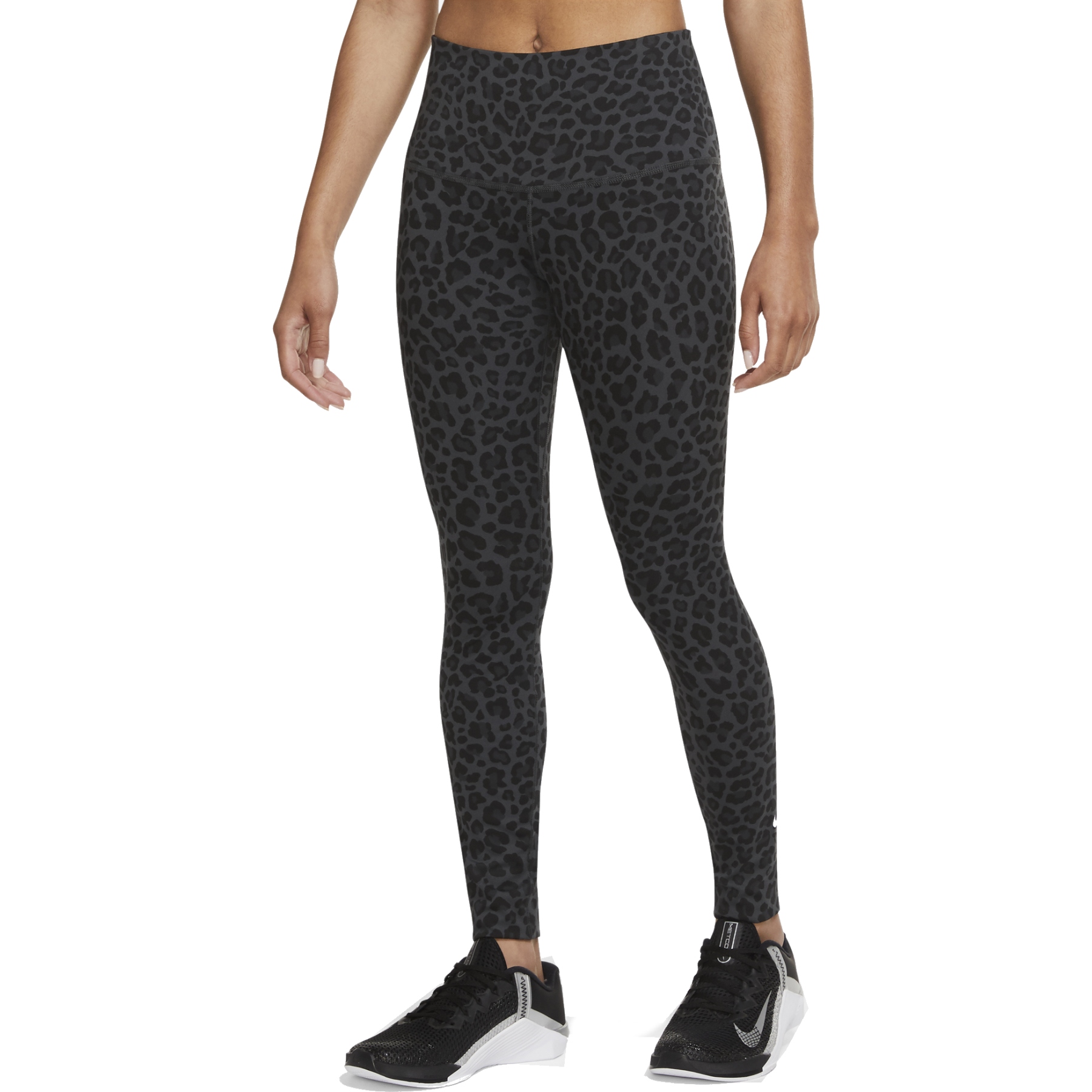 Picture of Nike One Dri-FIT Women&#039;s High-Rise Printed Leggings - dark smoke grey/white DM7274-070