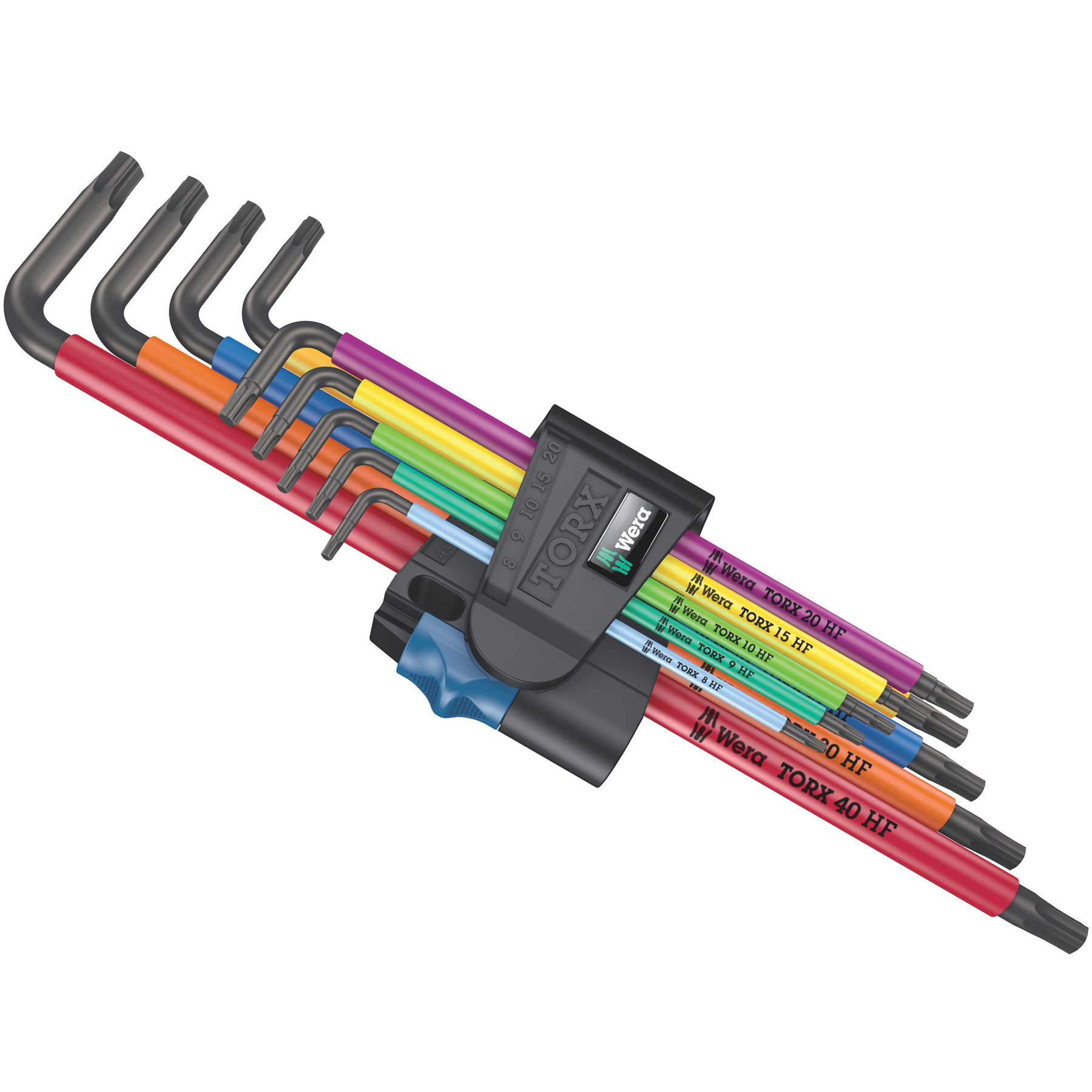 Productfoto van Wera 967/9 TX XL Multicolour HF 1 - TORX® Stiftsleutelset met Vasthoudfunctie - 9-delig