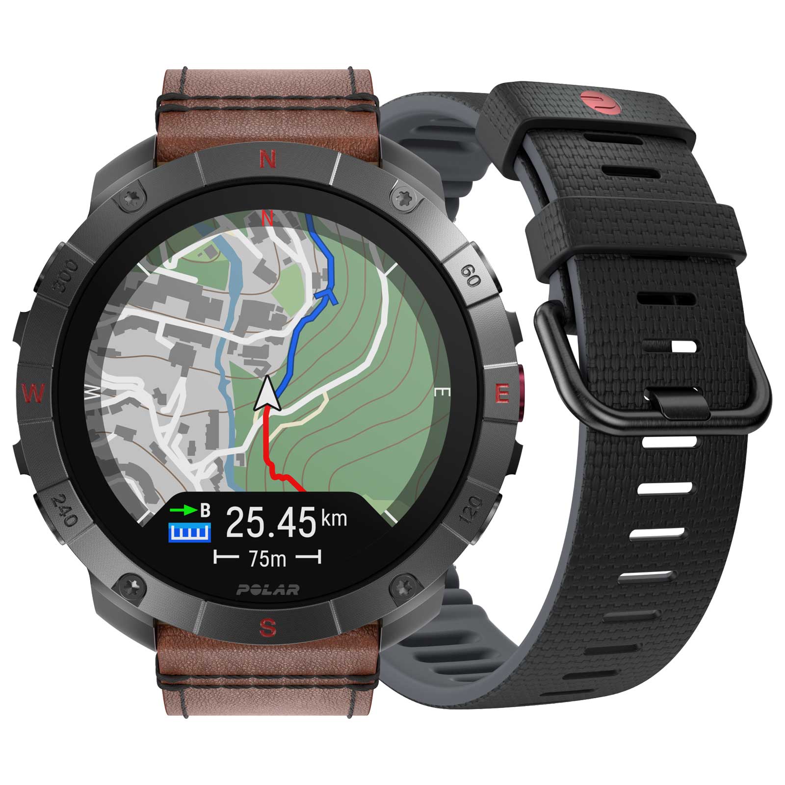 Produktbild von Polar Grit X2 Pro Titan GPS Multisport Uhr - Bronze (Lederarmband)