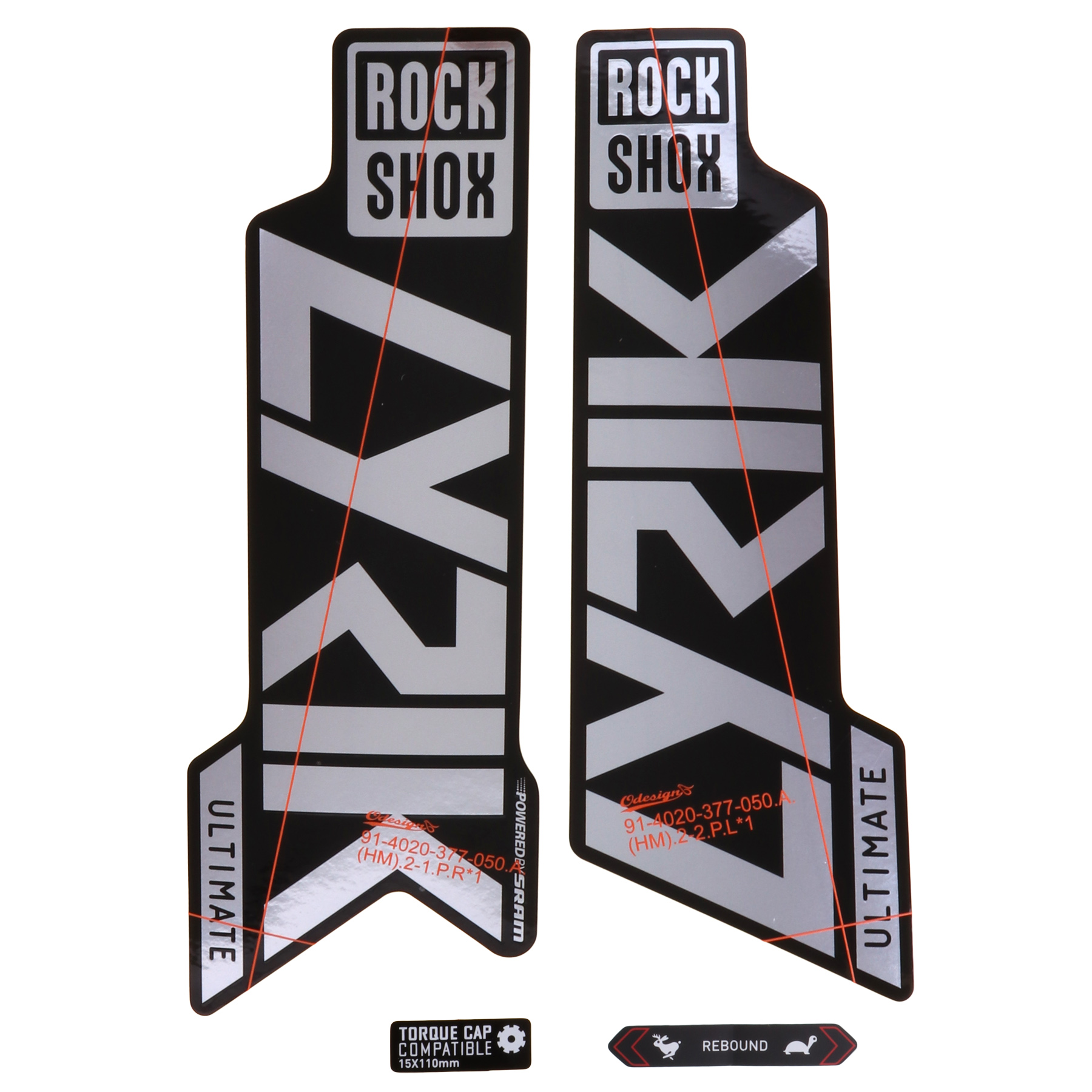 Produktbild von RockShox Decal Kit für 27.5/29&quot; Lyrik Ultimate - gloss polar foil für high gloss black (2021)