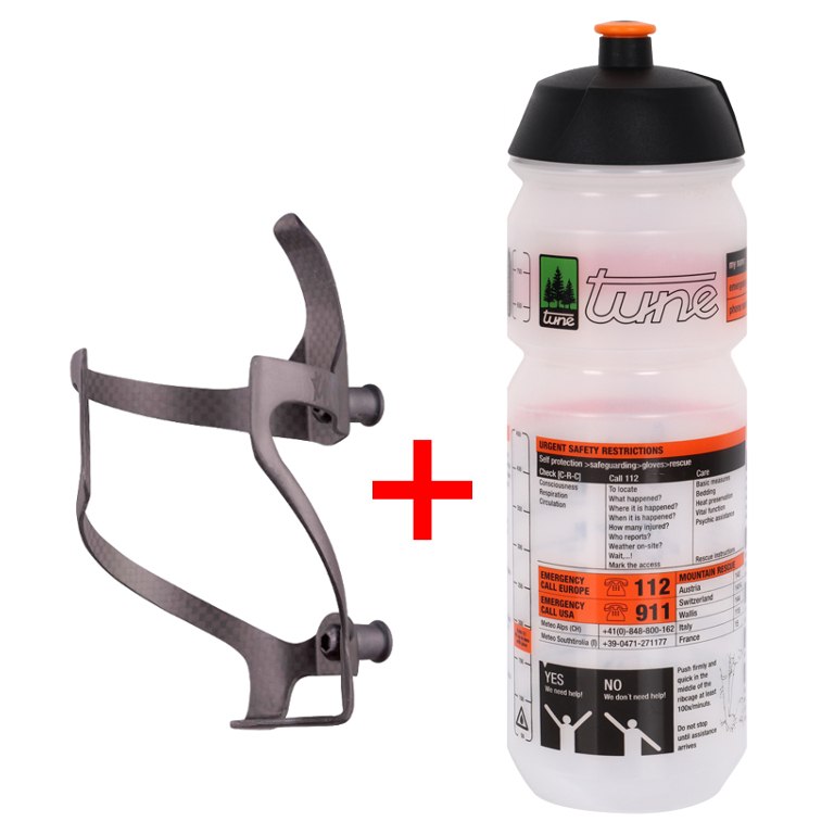 Picture of Tune Rechts- and Linksträger Carbon Bottle Cage incl. Bottle - 750ml