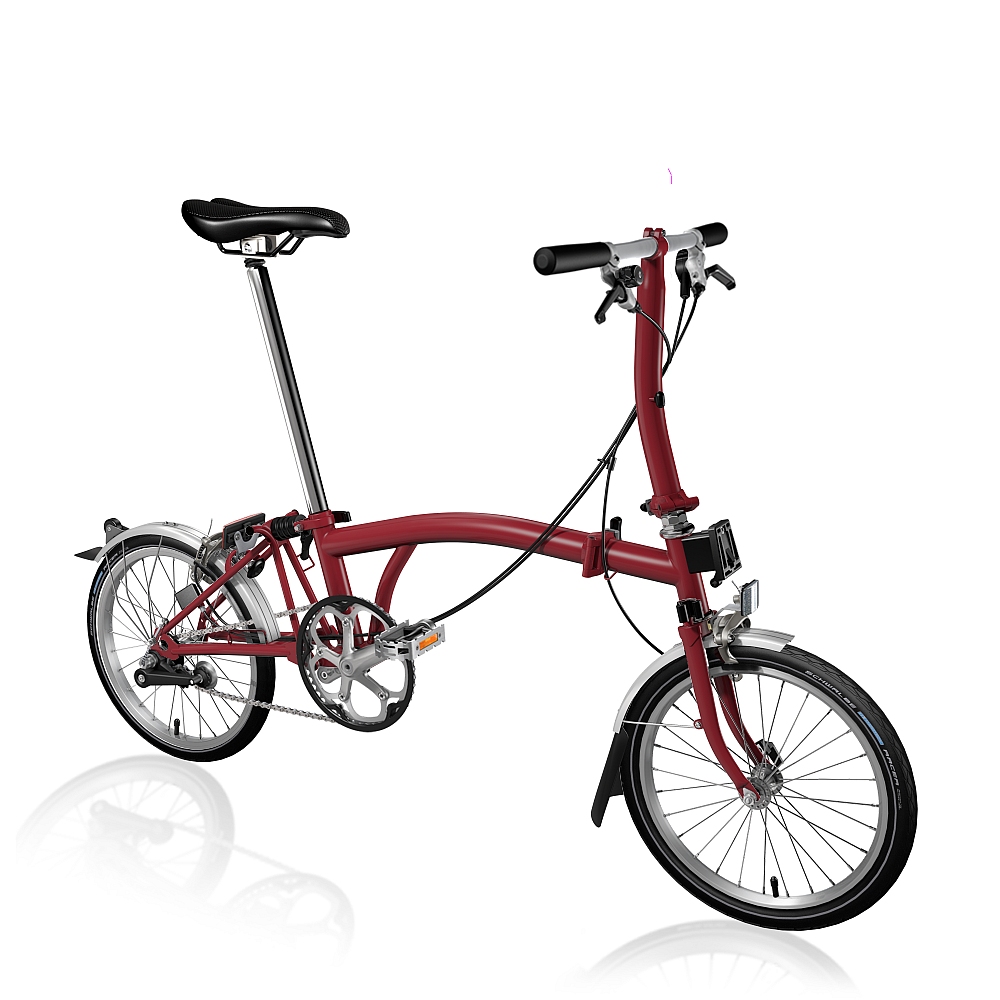Picture of Brompton C Line Utility - 3-Speed - Low Bar - Standard Seatpost - 16&quot; Folding Bike - 2023 - house red matt