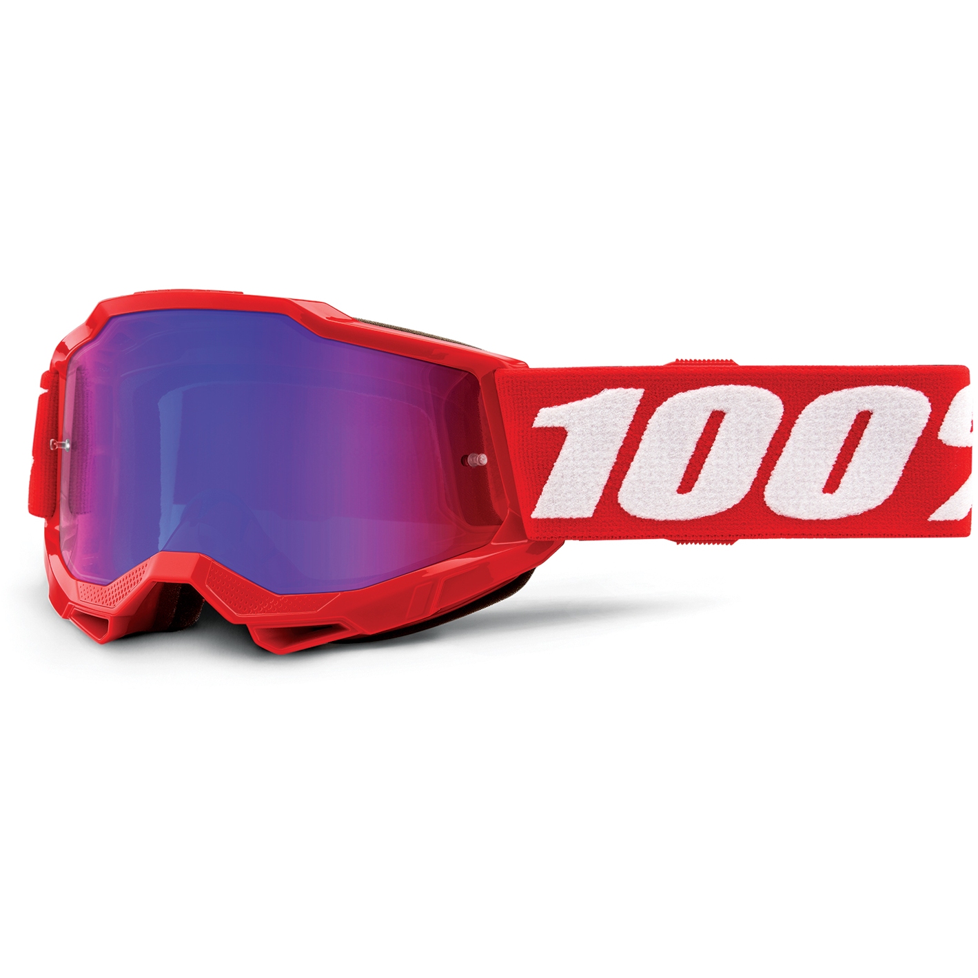 Produktbild von 100% Accuri 2 Junior Kinder Goggle - Mirror Lens - Neon Red / Red-Blue