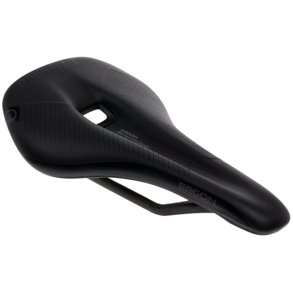 Ergon SR Sella Da Triathlon Uomo - Posizione Media, Nero - Progettata Con Jan Frodeno, Leggera 215g