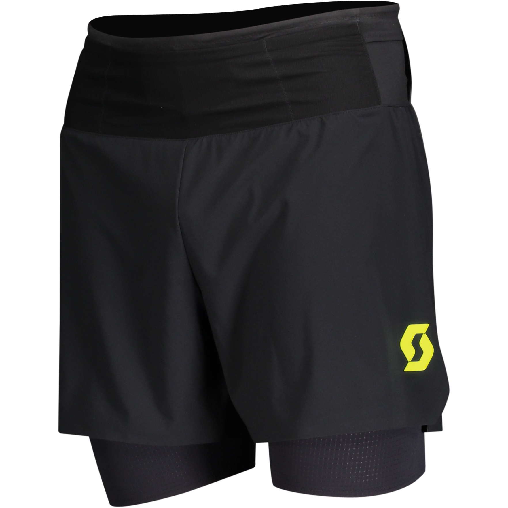 Image of SCOTT RC Run Hybrid Shorts - black/yellow