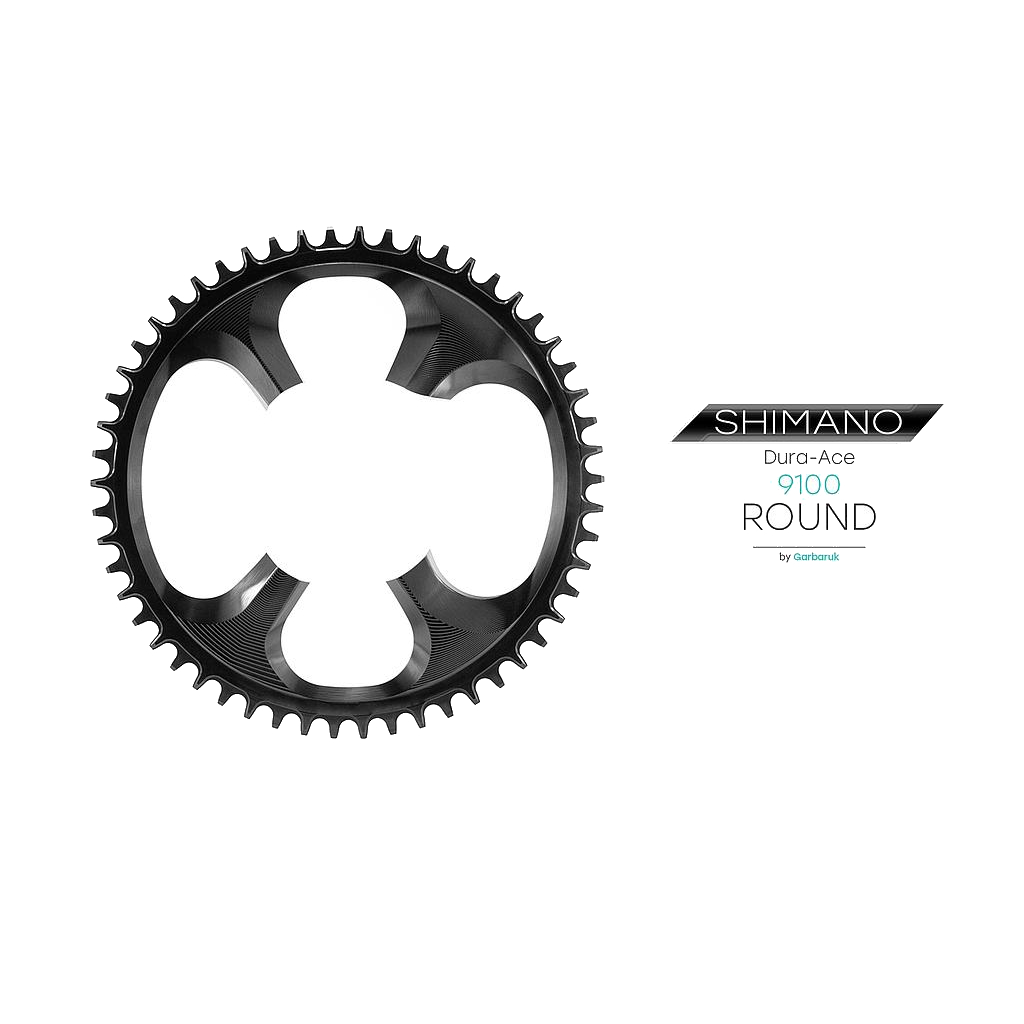 Picture of Garbaruk Road/CX/Gravel Chainring - 110 mm / Round / Narrow-Wide - for Shimano Dura Ace R9100 - black
