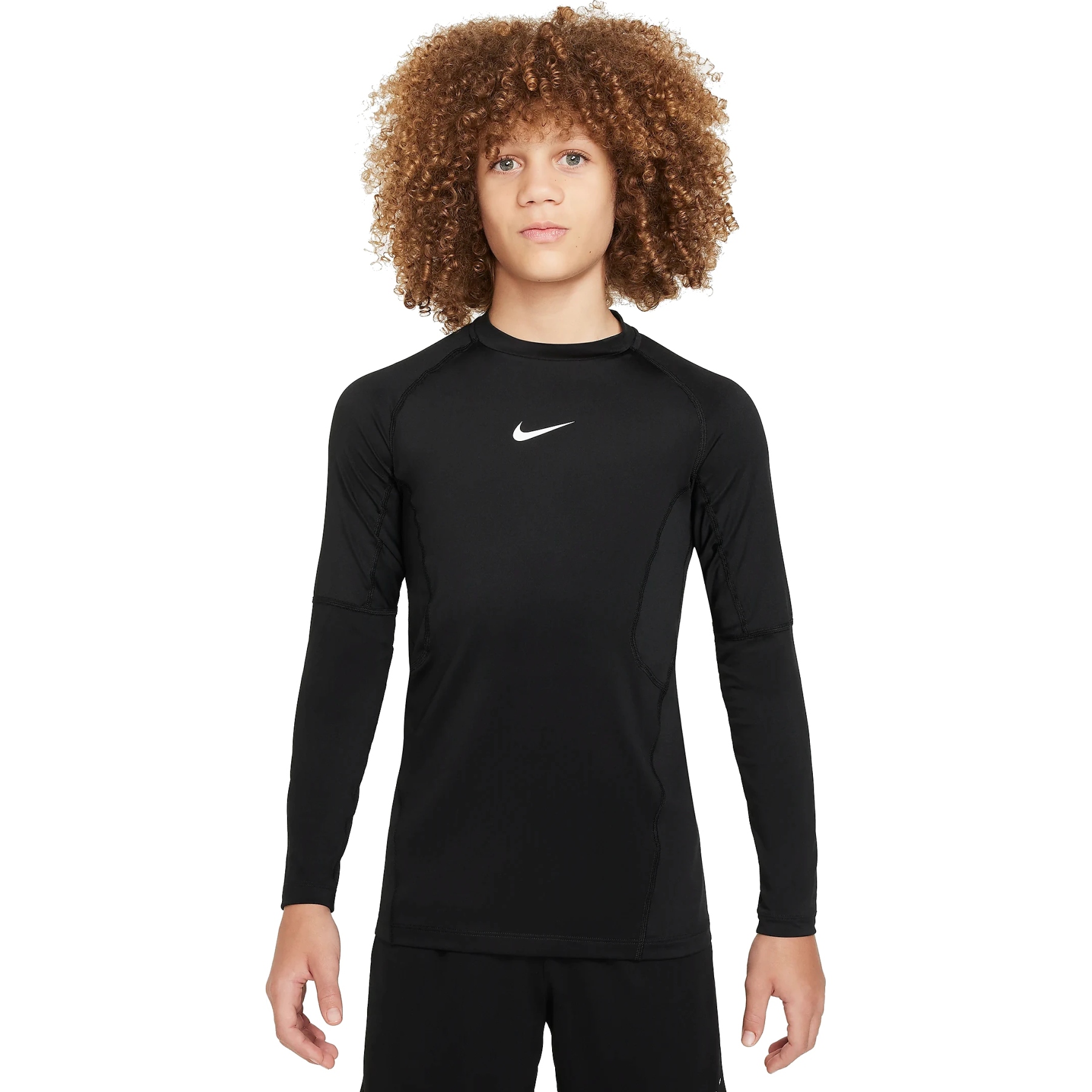 Picture of Nike Pro Dri-FIT Longsleeve Top Kids - black/white FJ6822-010
