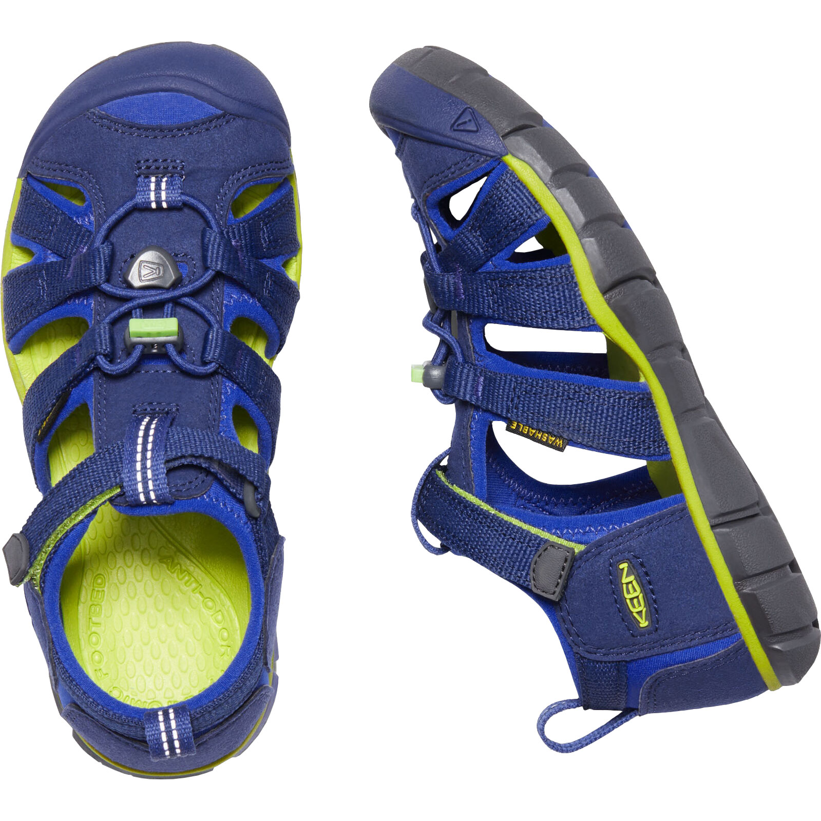 KEEN Seacamp II CNX Sandalen Kinder Blue Depths Chartreuse
