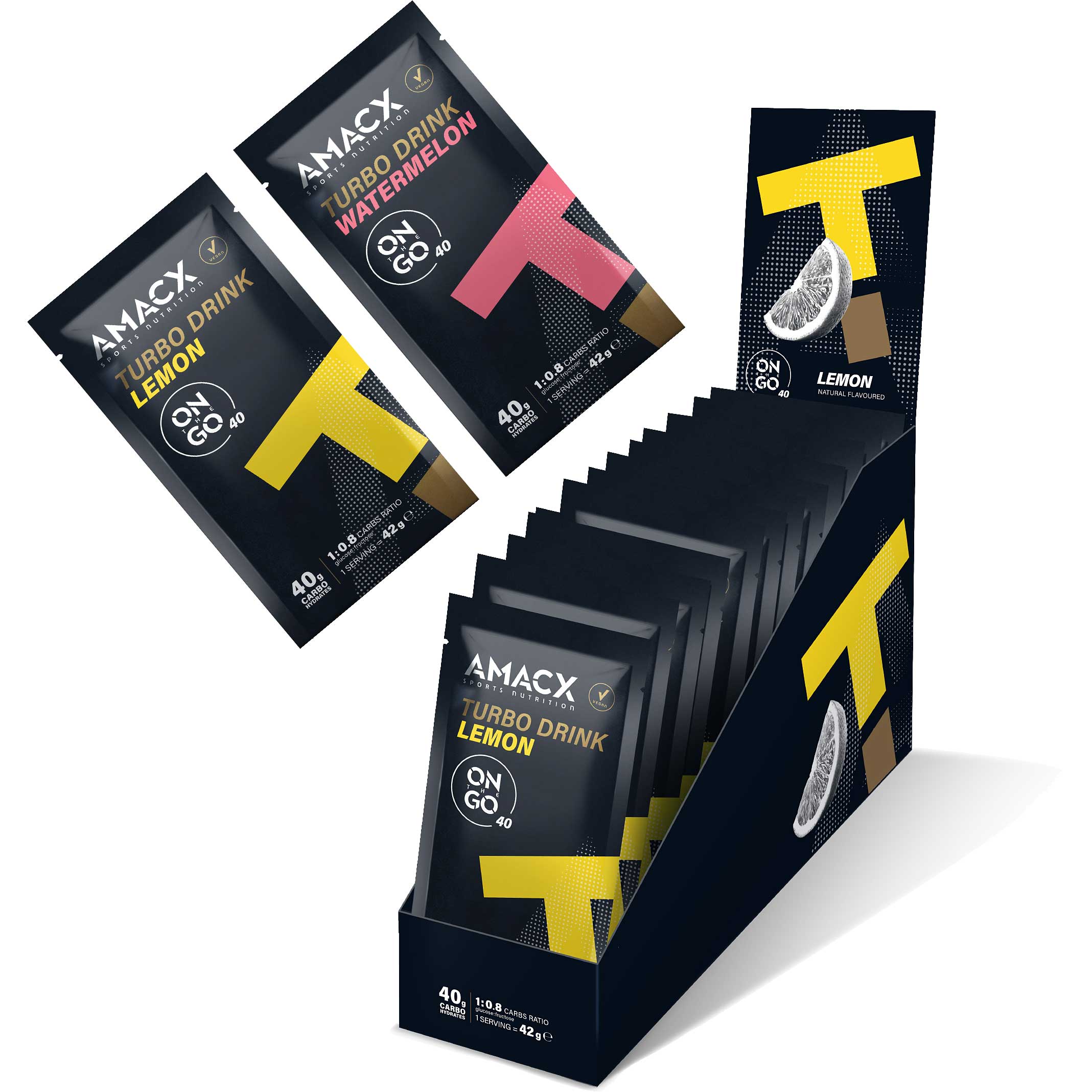 Picture of Amacx Turbo Drink on the Go - Carbohydrate Beverage Powder - 12x42g