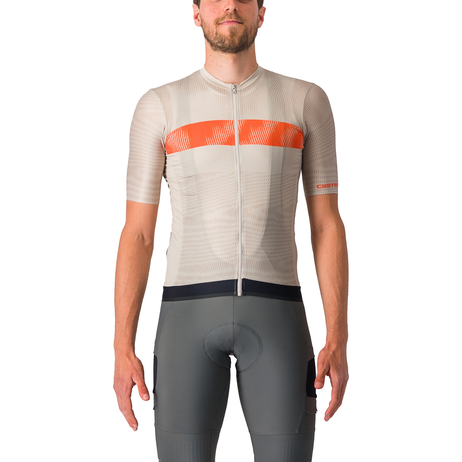 Castelli Unlimited Endurance Jersey Men - silver moon/orange rust 053 ...