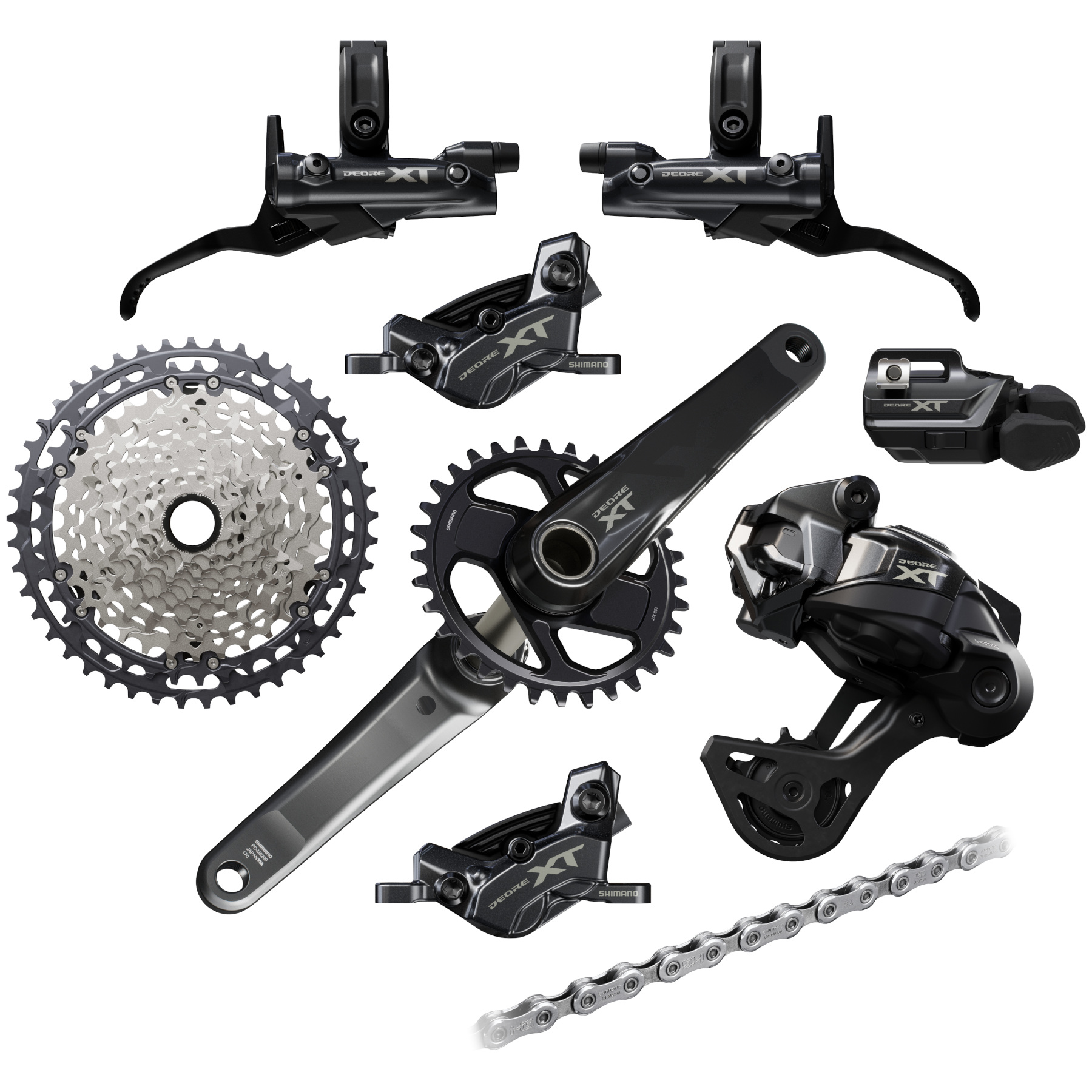 Productfoto van Shimano Deore XT M8200/M8250 Schakelgroep - Di2 | 1x12-voudig | Enduro (met BR-M8220 / RD-M8250-GS)
