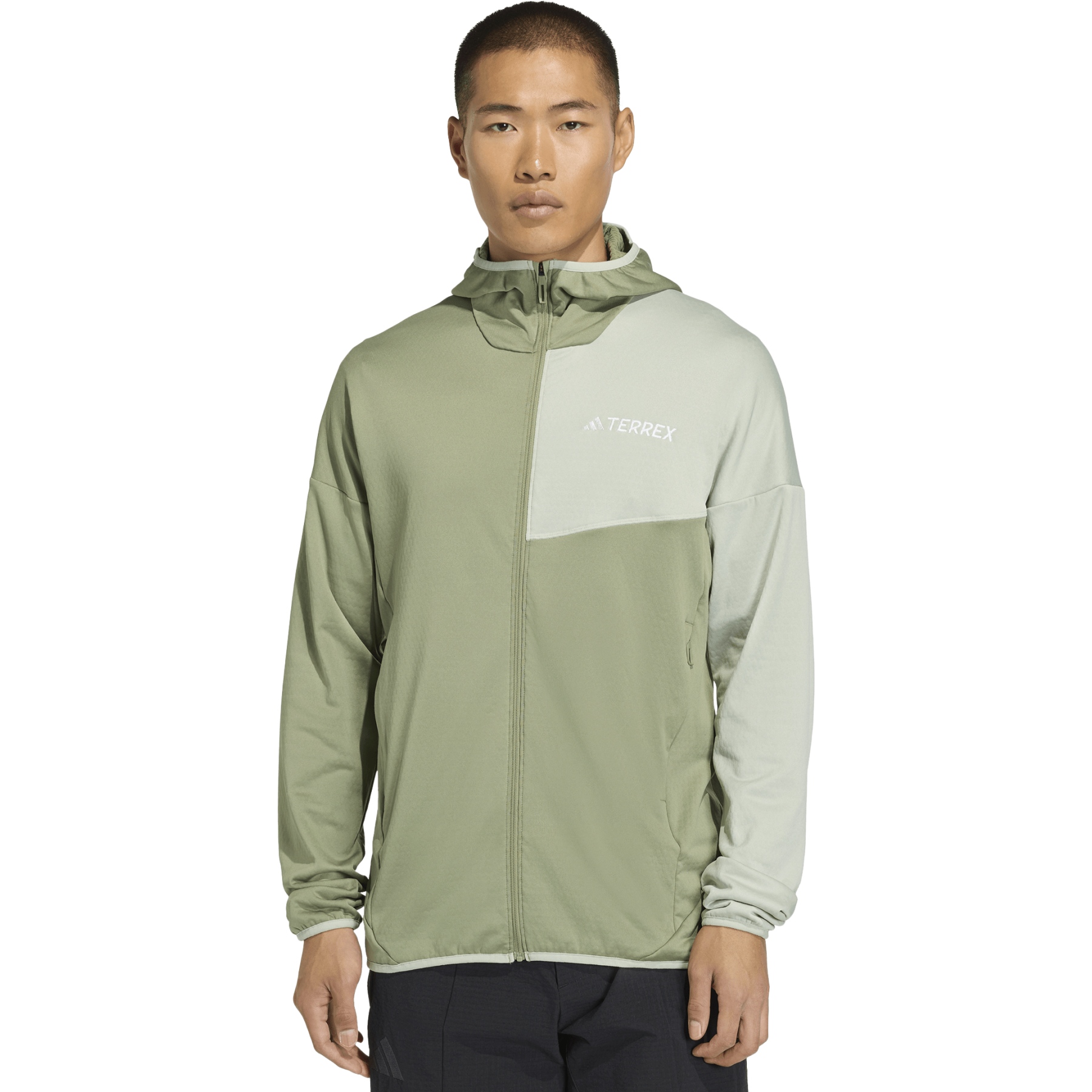 легкая флисовая куртка adidas TERREX Xperior CLIMAWARM с капюшоном для мужчин - tencel green/halo green KA6916