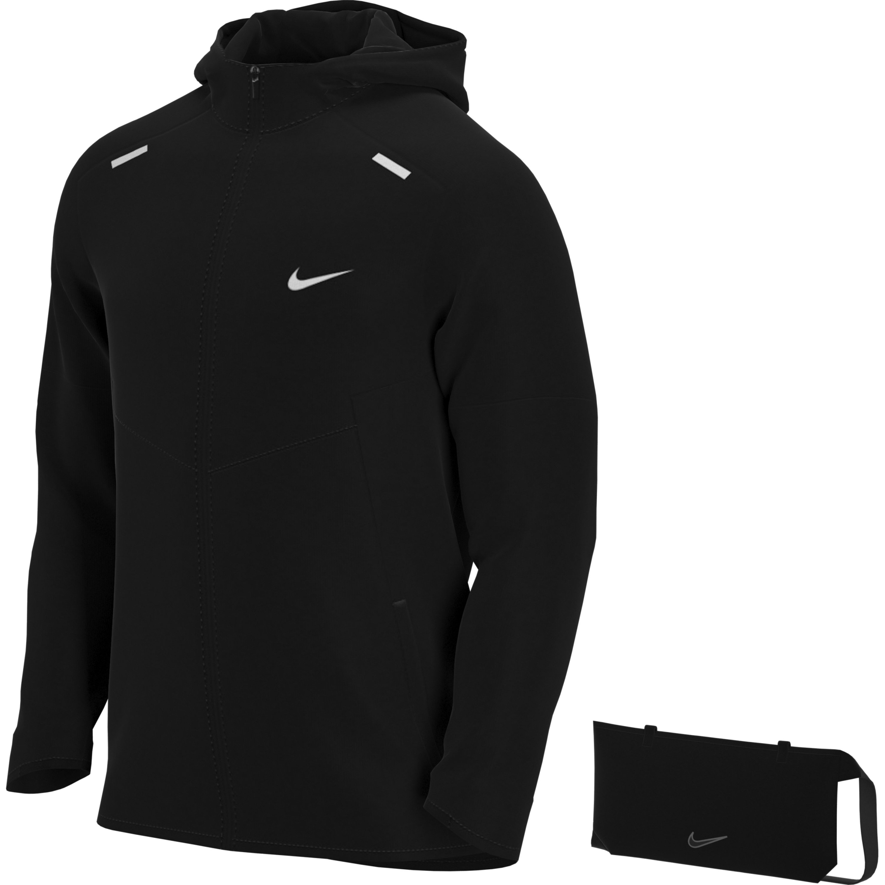 Picture of Nike Men&#039;s Windrunner Running Jacket - black/reflective silver CZ9070-010