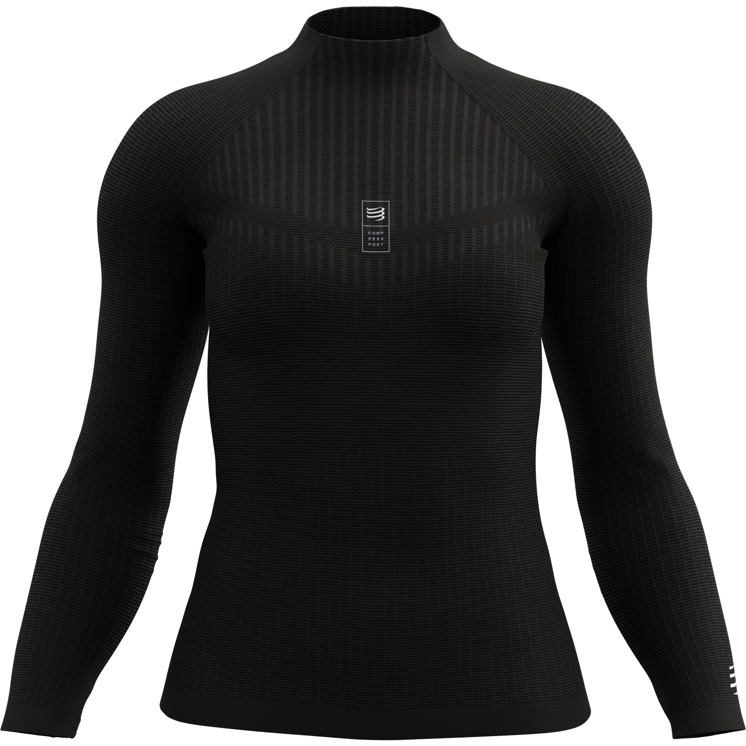 Productfoto van Compressport 3D Thermo 110g Shirt met Lange Mouwen - zwart