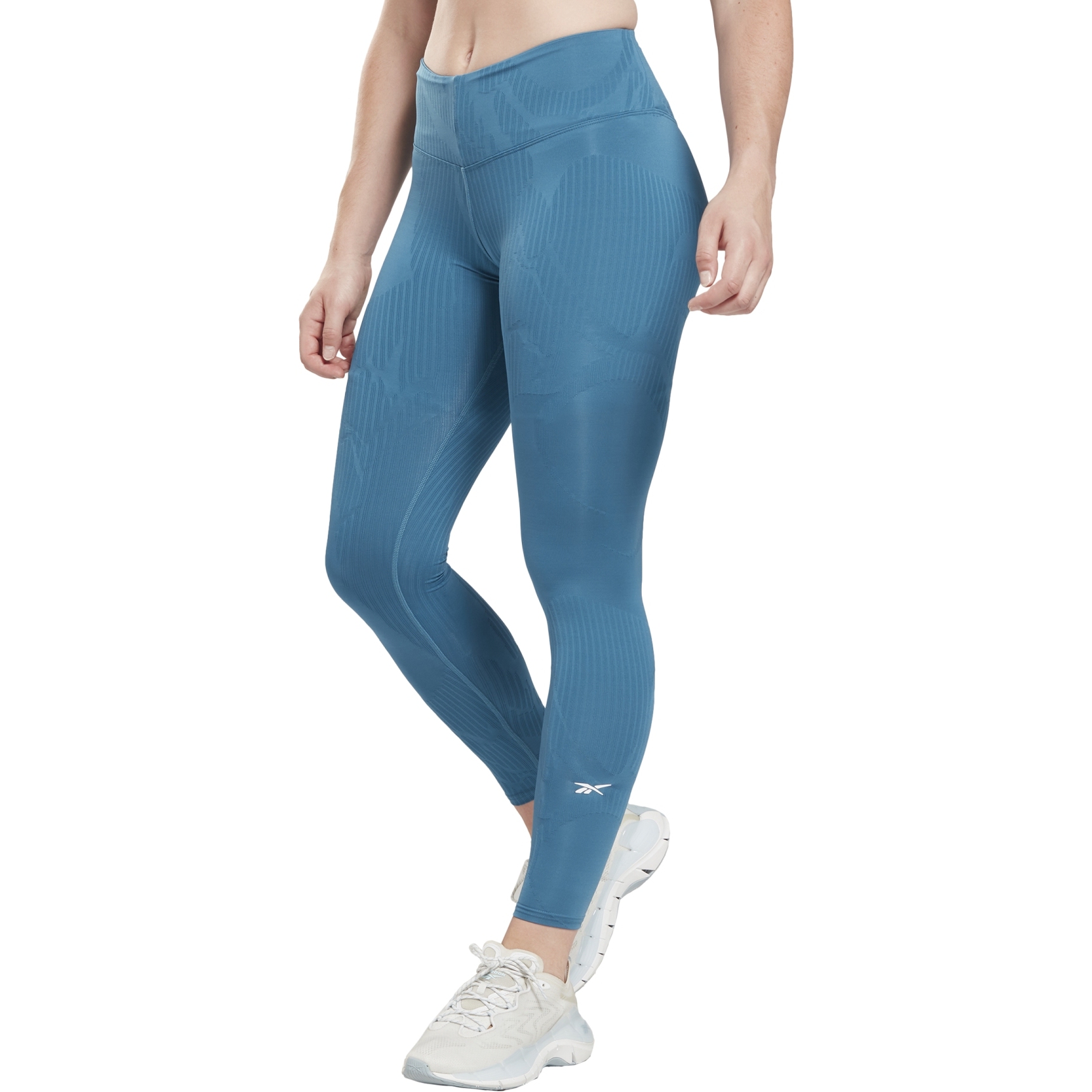 Picture of Reebok Knit Training High Rise Tights Women - steely blue