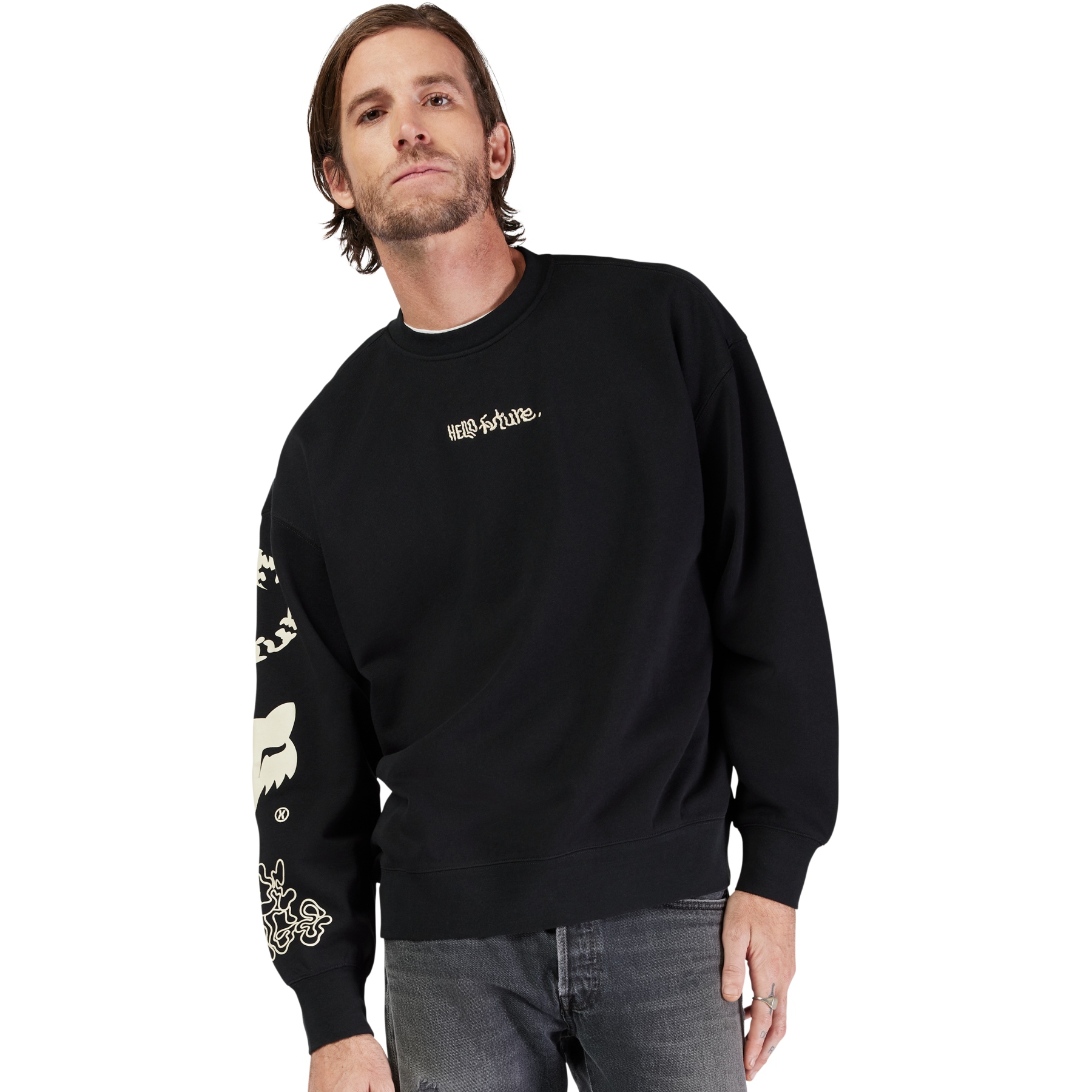 FOX Hello Future Oversized Fleece Sweatshirt Men - black