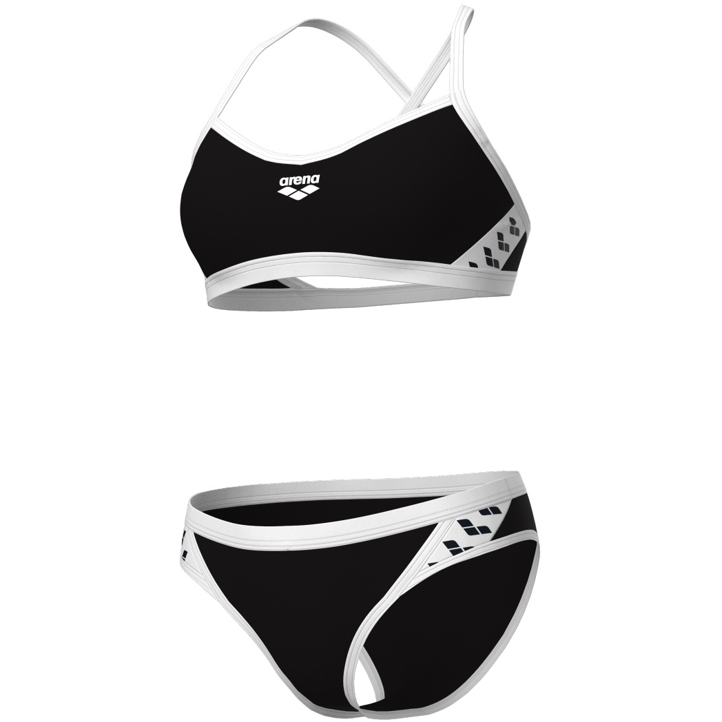 Produktbild von arena Performance Icons Solid Cross Back Bikini Damen - Schwarz/Weiß