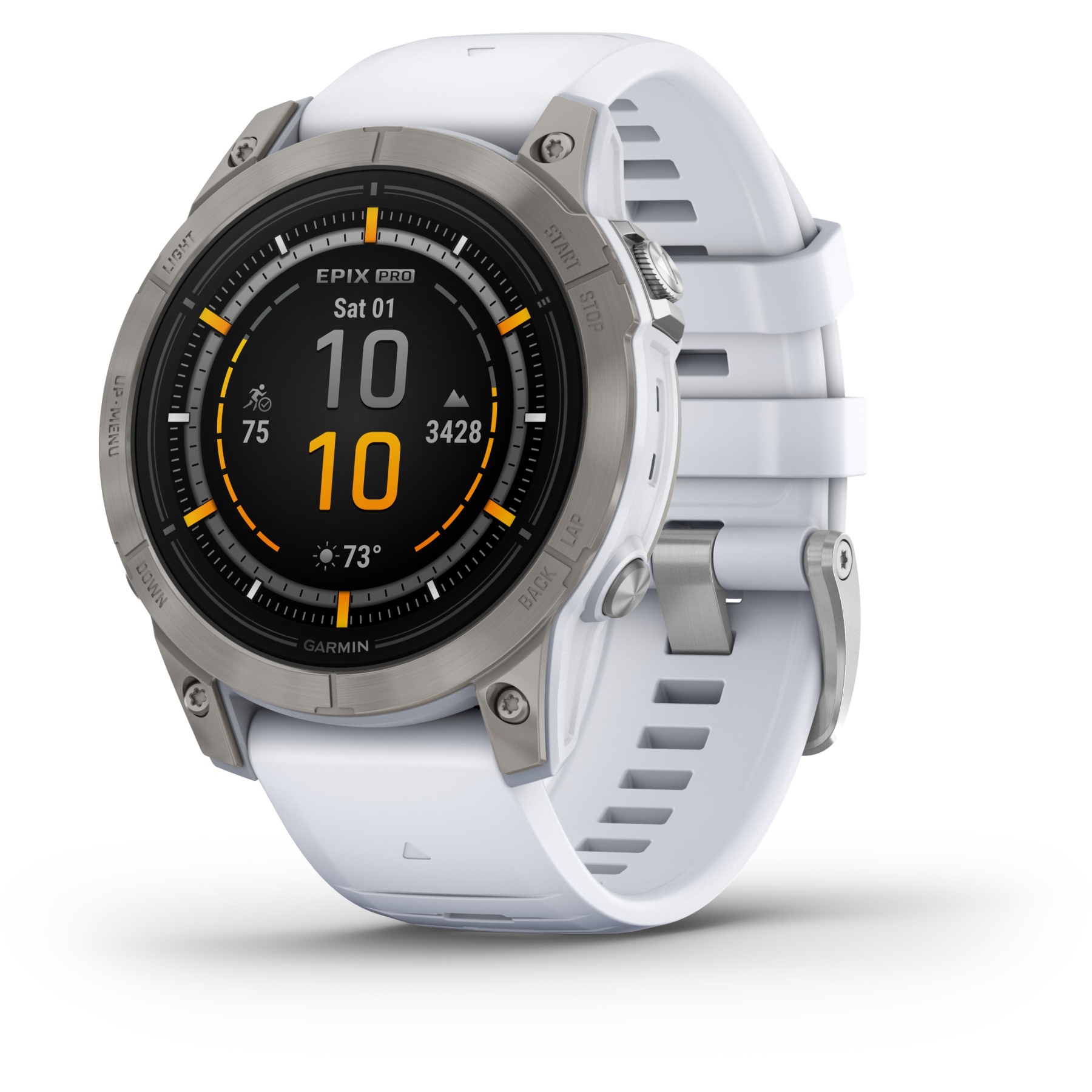 Produktbild von Garmin Epix Pro (Gen 2) Sapphire GPS Smartwatch - 47mm - Steinweiss/Titanium
