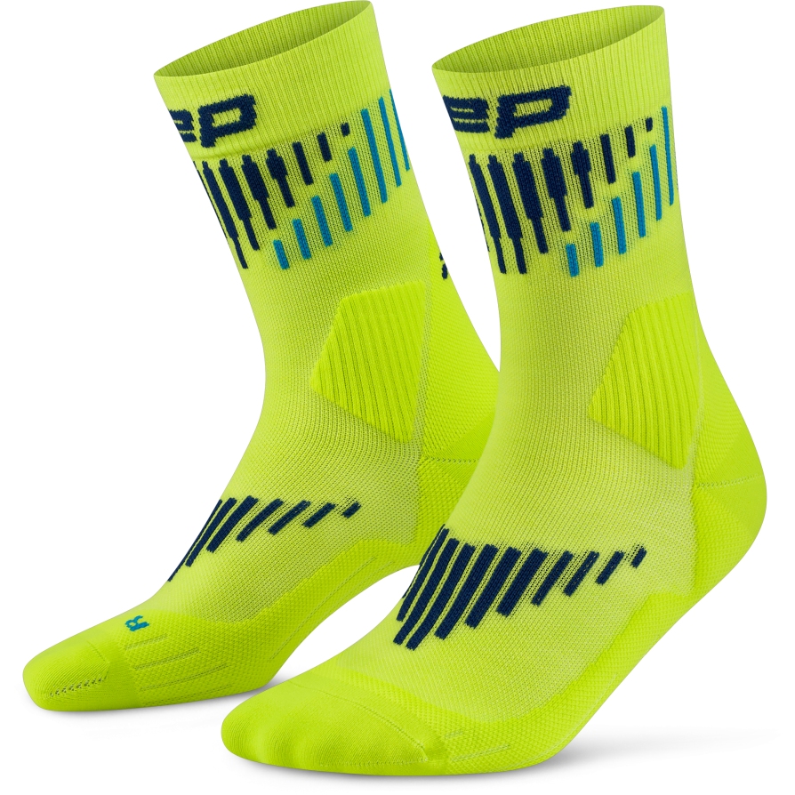 Produktbild von CEP Core Run Merino Mid Cut Kompressionssocken Herren - lime/blue