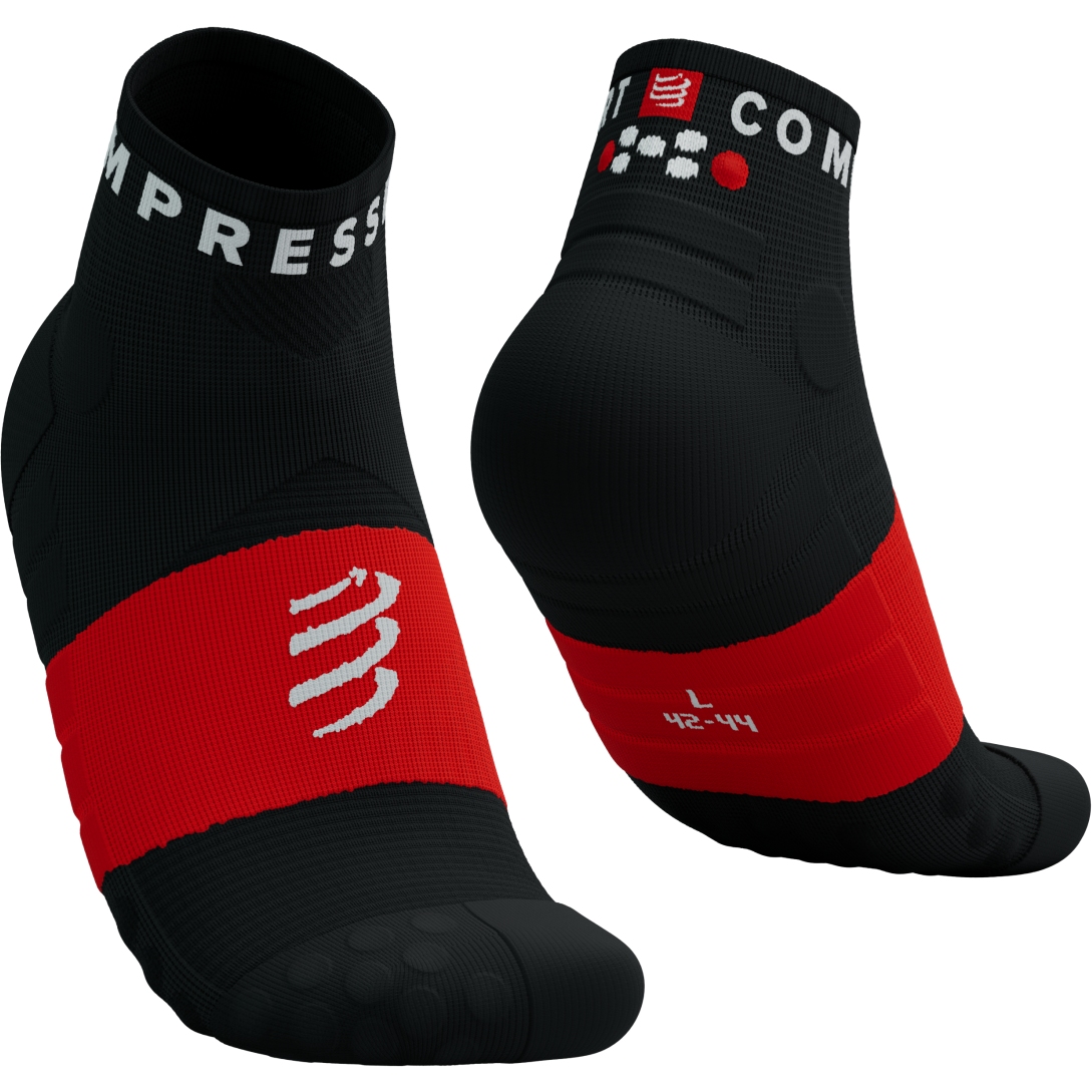 Produktbild von Compressport Ultra Trail Low Kompressionssocken - black/white/core red