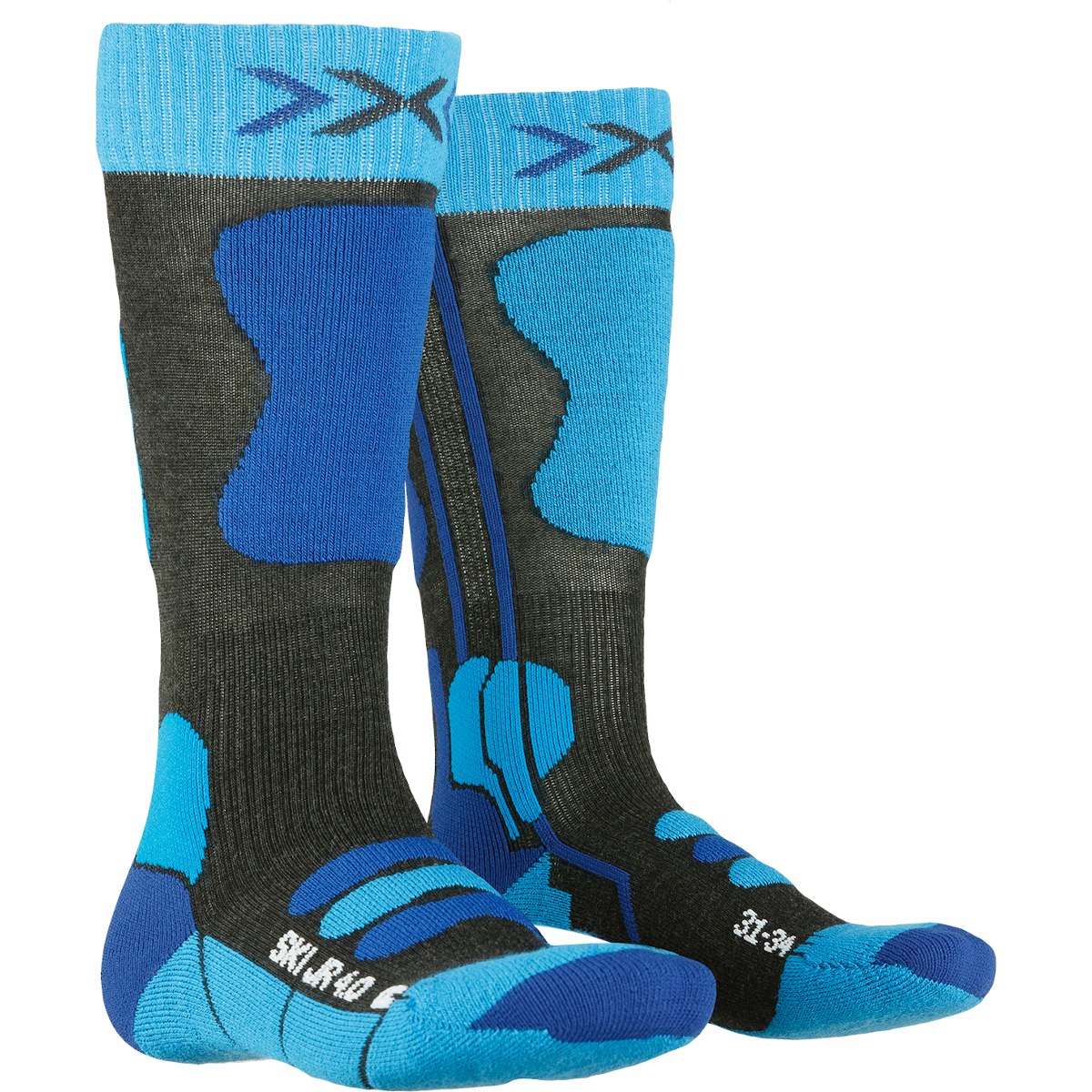 Picture of X-Socks Ski Junior 4.0 Socks - anthracite melange/electric blue