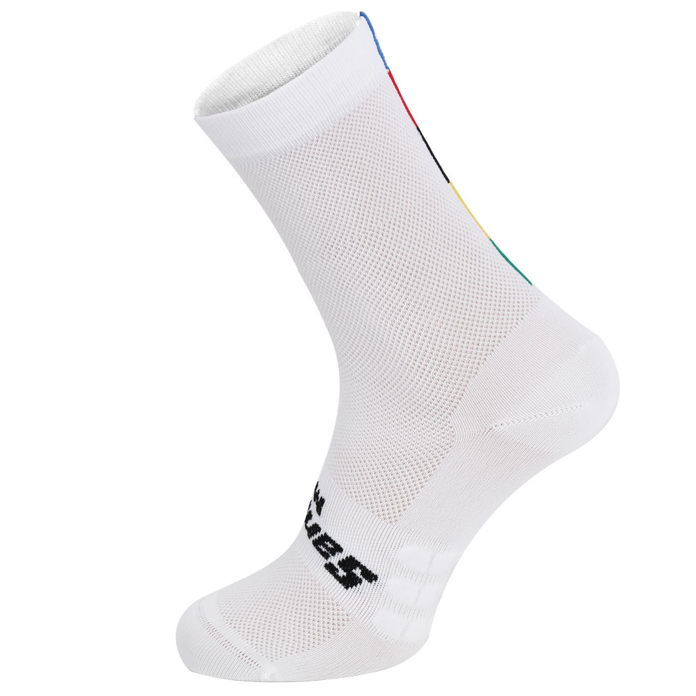 Picture of Santini UCI Rainbow Socks RE652HPWORLD - white