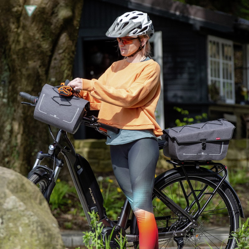 KLICKfix Stuurtas Shopper 24L Zwart | Fietsmand voor aan het stuur