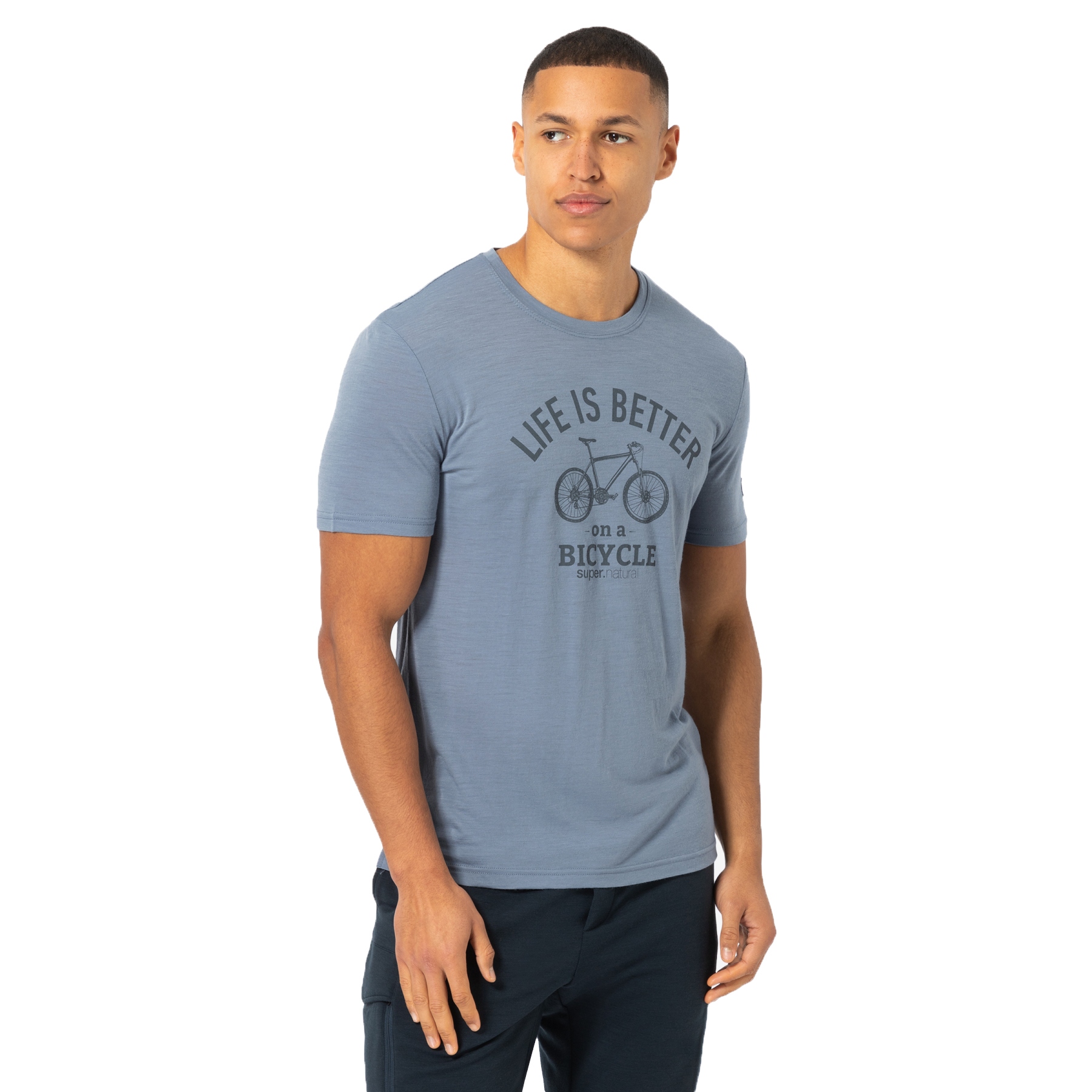 Produktbild von SUPER.NATURAL Better Bike T-Shirt Herren - Flint Stone/Turbulence Blue