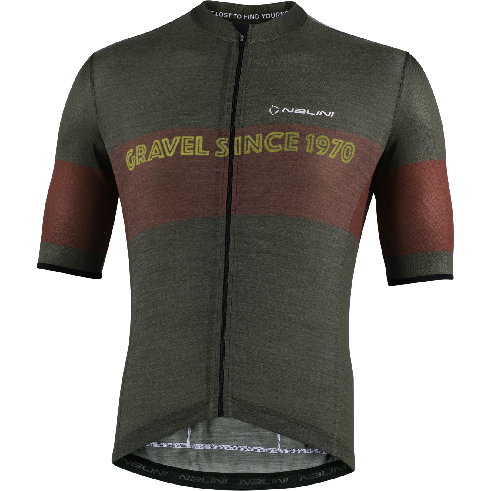 Image de Nalini Maillot Manches Courtes - Wool Zip - olive green 4420