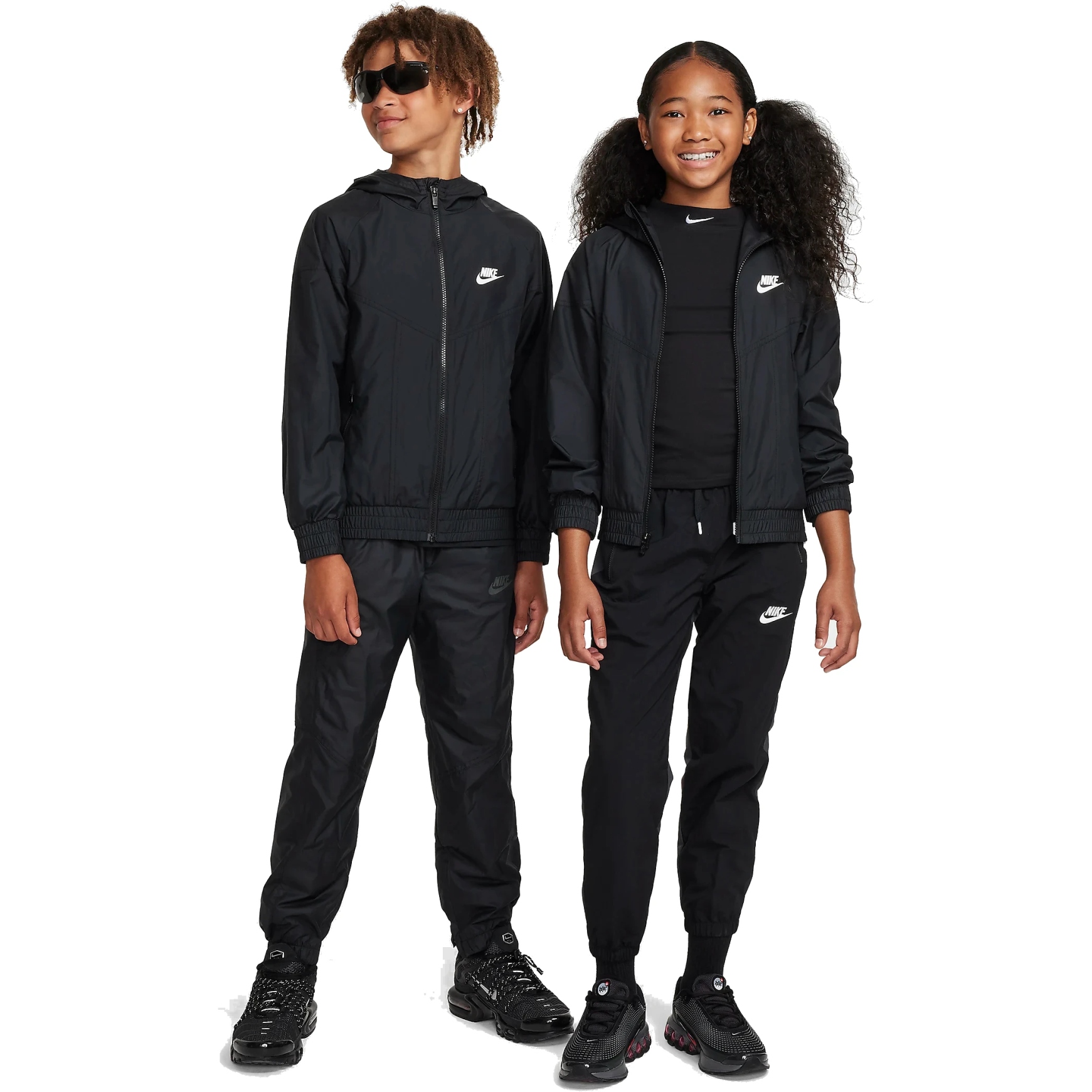 Nike Sportswear Windrunner Repel Jacket Kids black black black white FZ5516 010