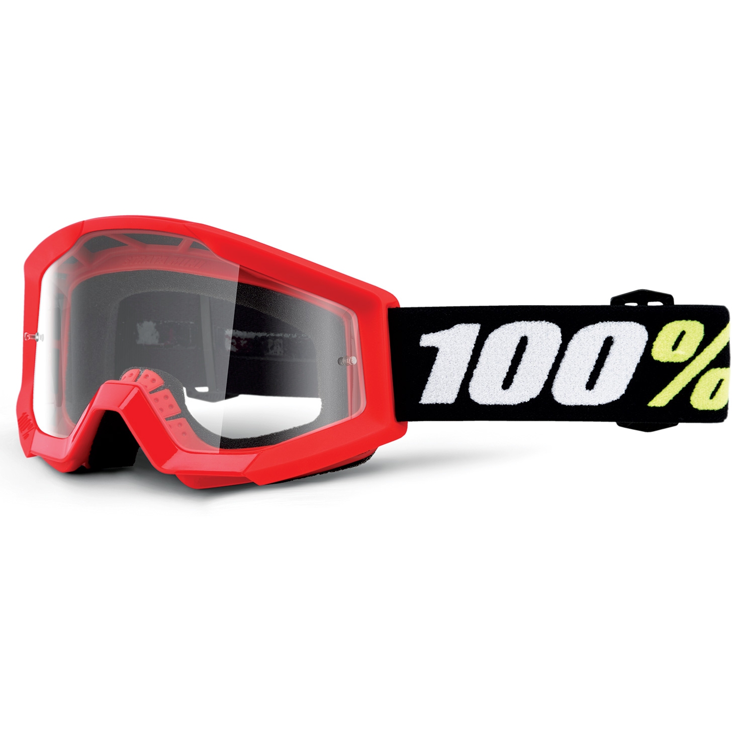 Produktbild von 100% Strata Mini Kinder Goggle - Anti Fog Clear Lens - Rot