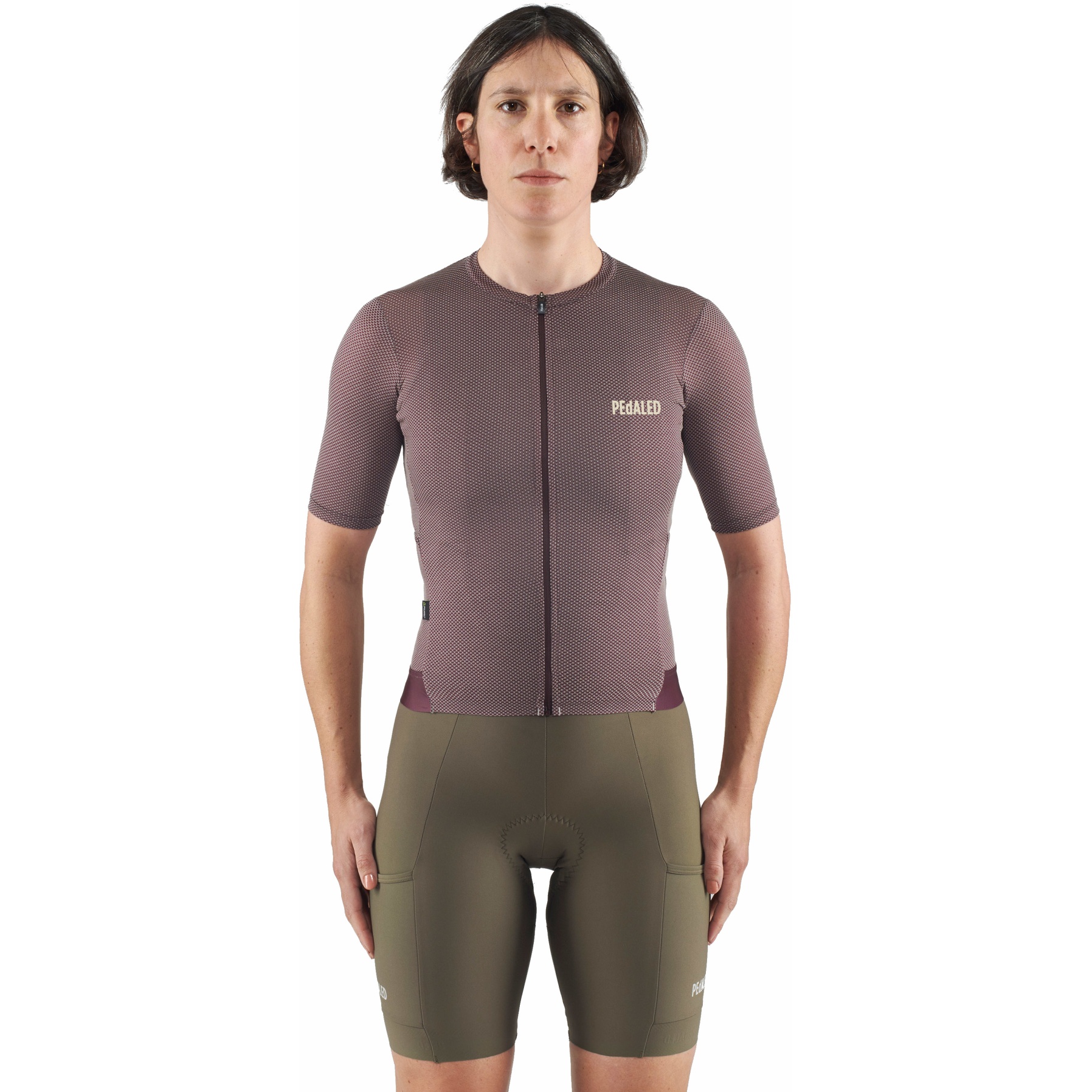 Productfoto van PEdALED Odyssey Delta Fietsshirt met Korte Mouwen Dames - Burgundy